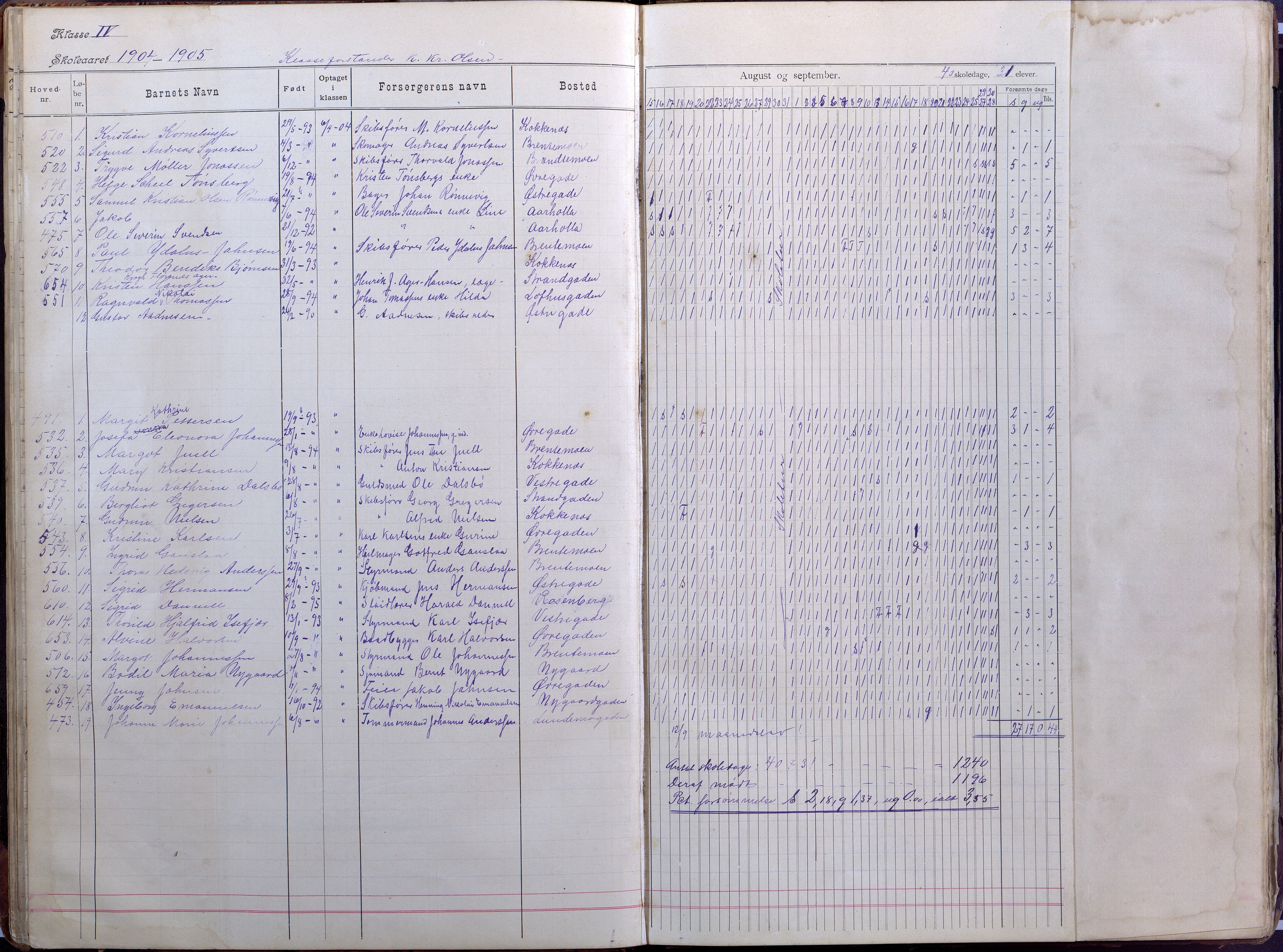 Lillesand kommune, AAKS/KA0926-PK/2/03/L0008: Folkeskolen - Dagbok IV klasse, 1898-1914