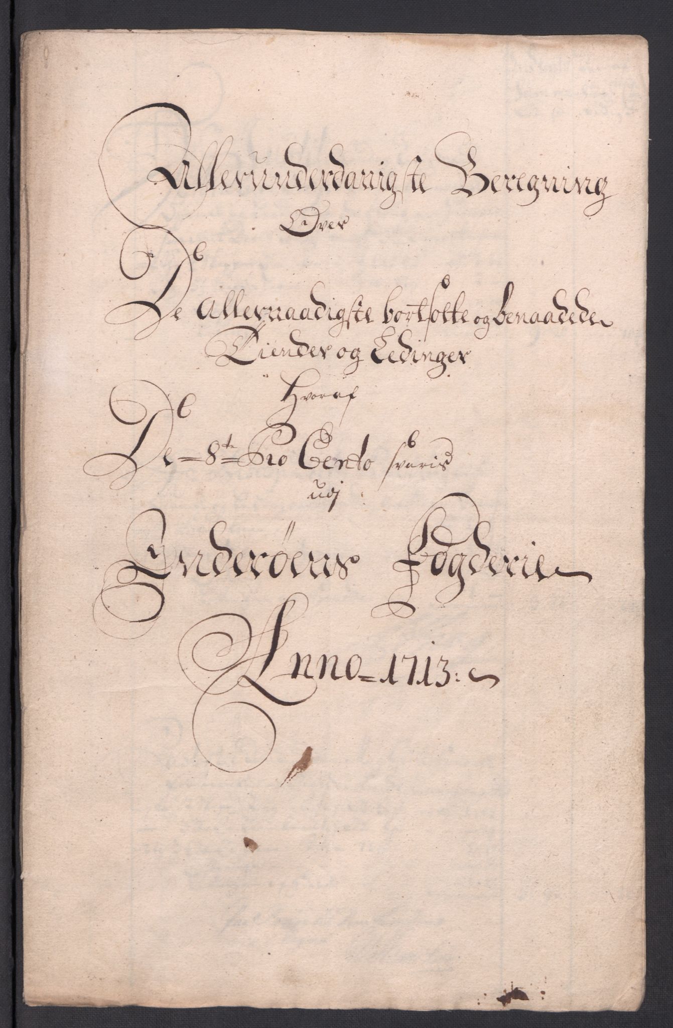 Rentekammeret inntil 1814, Reviderte regnskaper, Fogderegnskap, RA/EA-4092/R63/L4321: Fogderegnskap Inderøy, 1713, s. 275