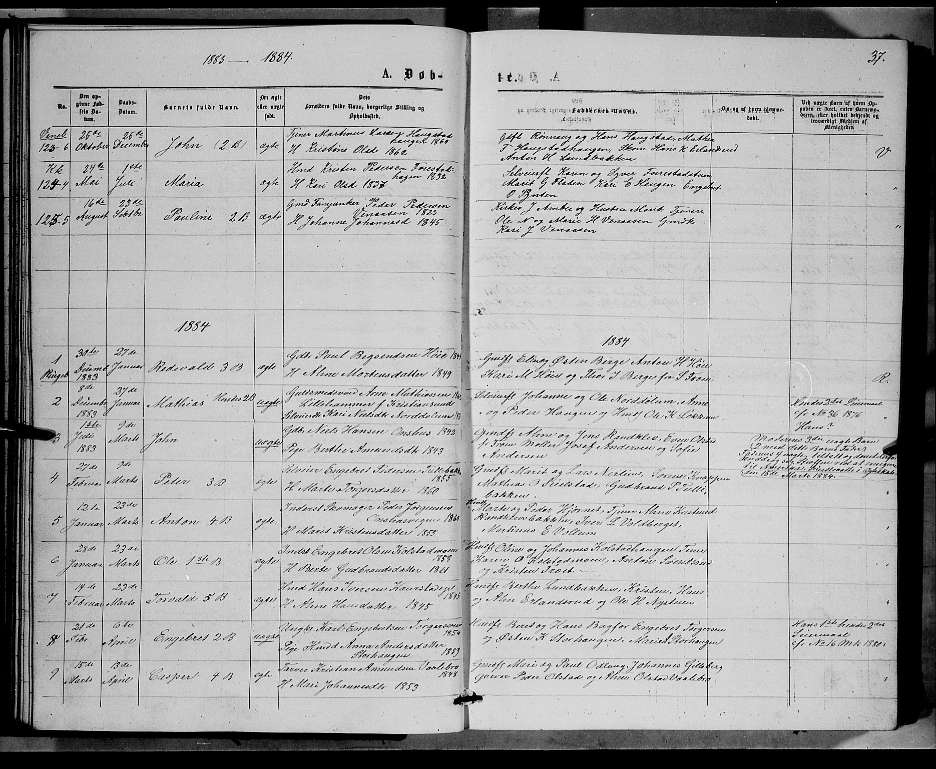 Ringebu prestekontor, AV/SAH-PREST-082/H/Ha/Hab/L0006: Klokkerbok nr. 6, 1880-1898, s. 37