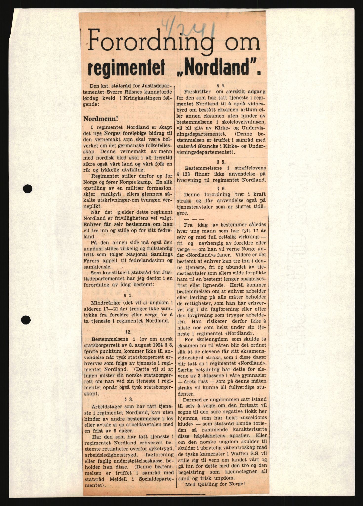 Forsvarets Overkommando. 2 kontor. Arkiv 11.4. Spredte tyske arkivsaker, AV/RA-RAFA-7031/D/Dar/Darb/L0013: Reichskommissariat - Hauptabteilung Vervaltung, 1917-1942, s. 1289