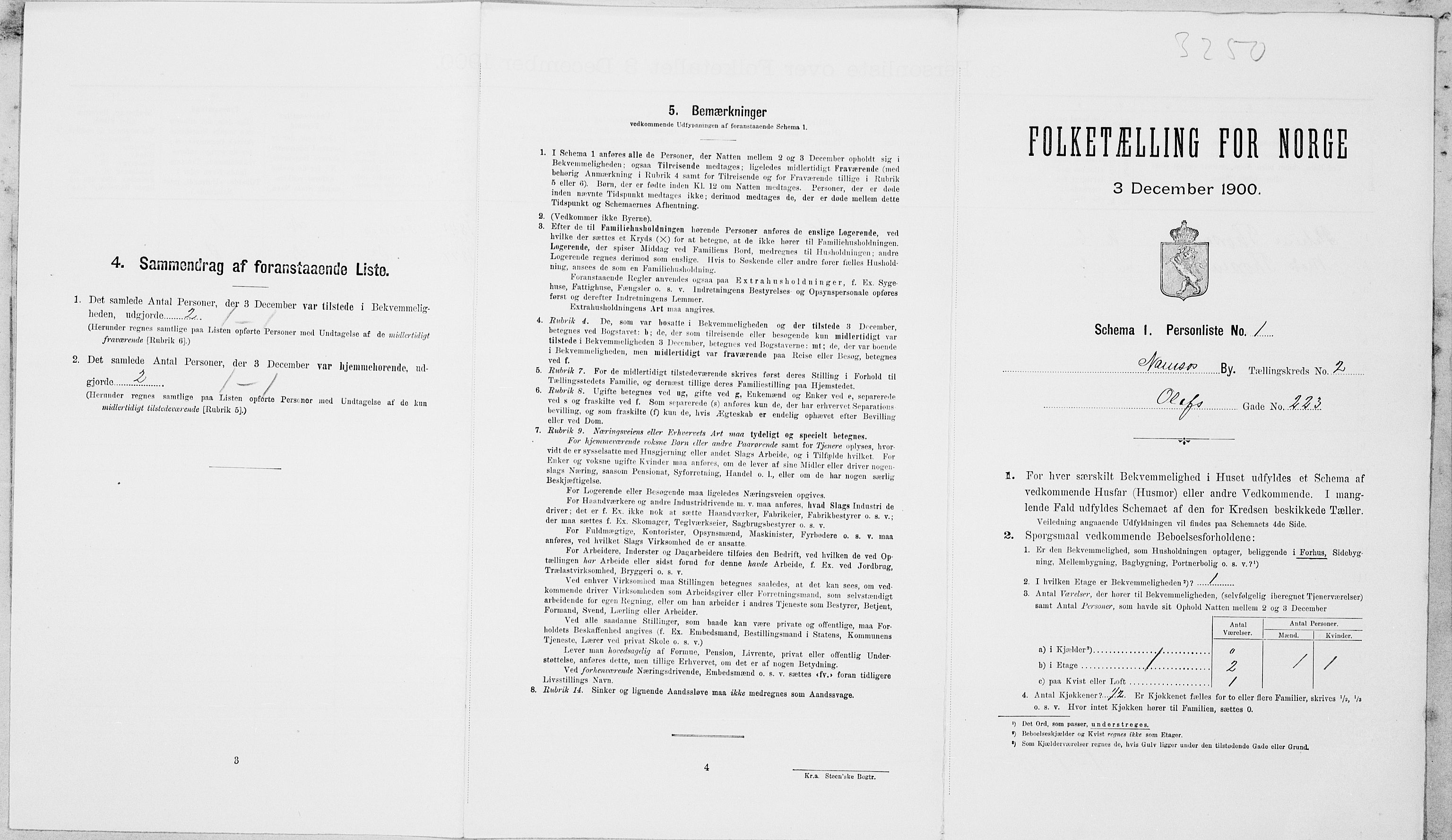 SAT, Folketelling 1900 for 1703 Namsos ladested, 1900, s. 502