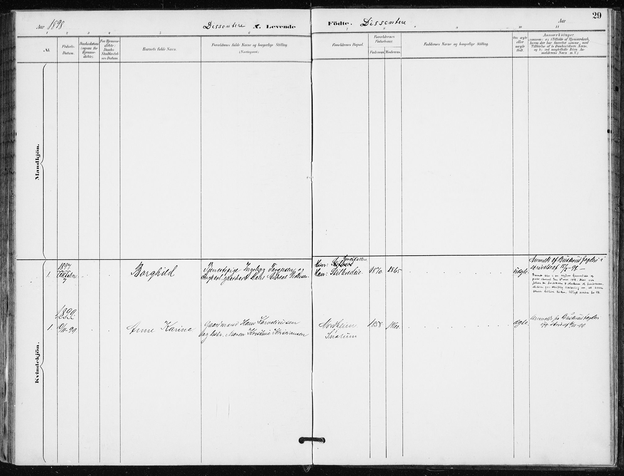 Modum kirkebøker, AV/SAKO-A-234/F/Fa/L0016: Ministerialbok nr. 16, 1890-1899, s. 29