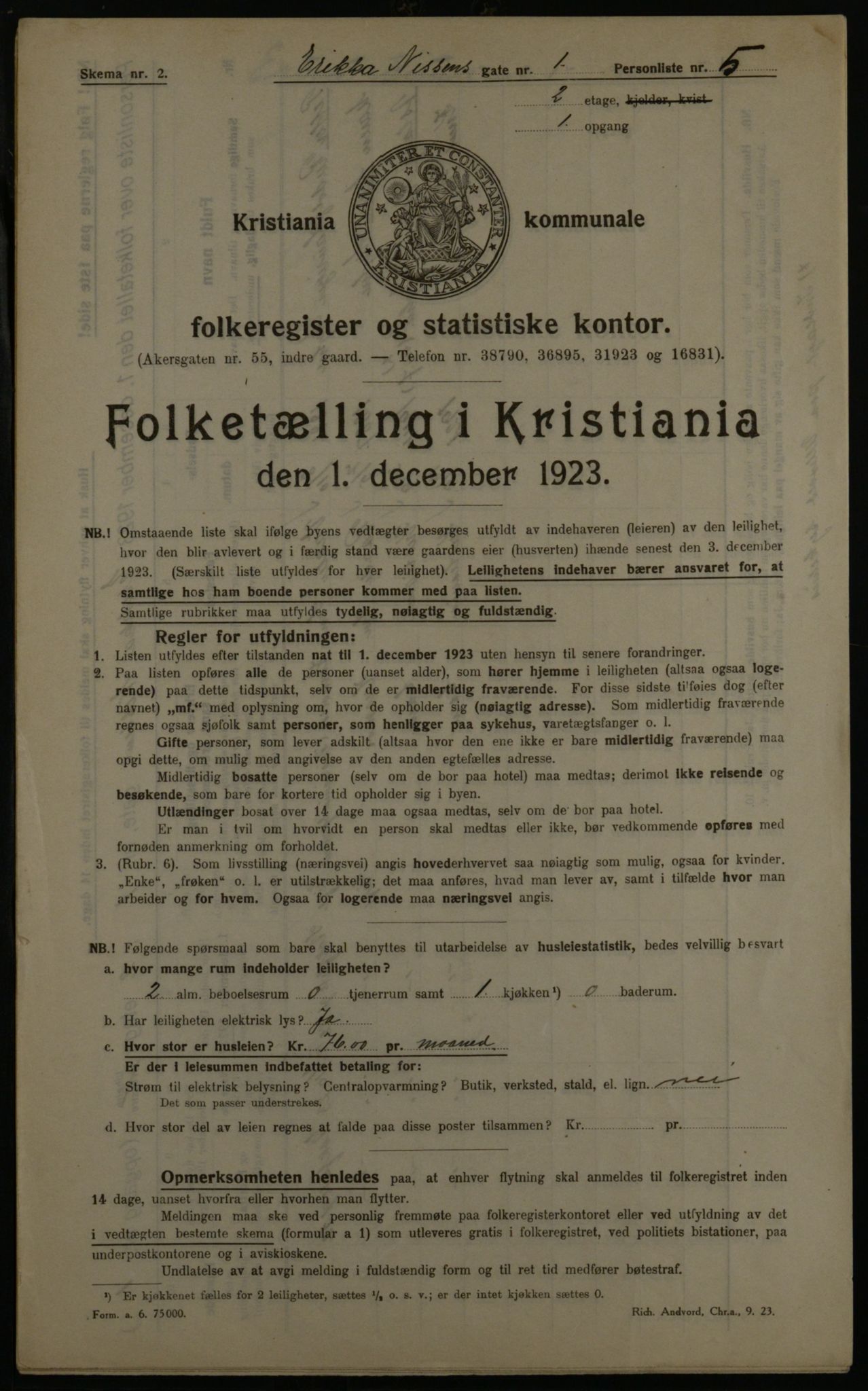 OBA, Kommunal folketelling 1.12.1923 for Kristiania, 1923, s. 24504