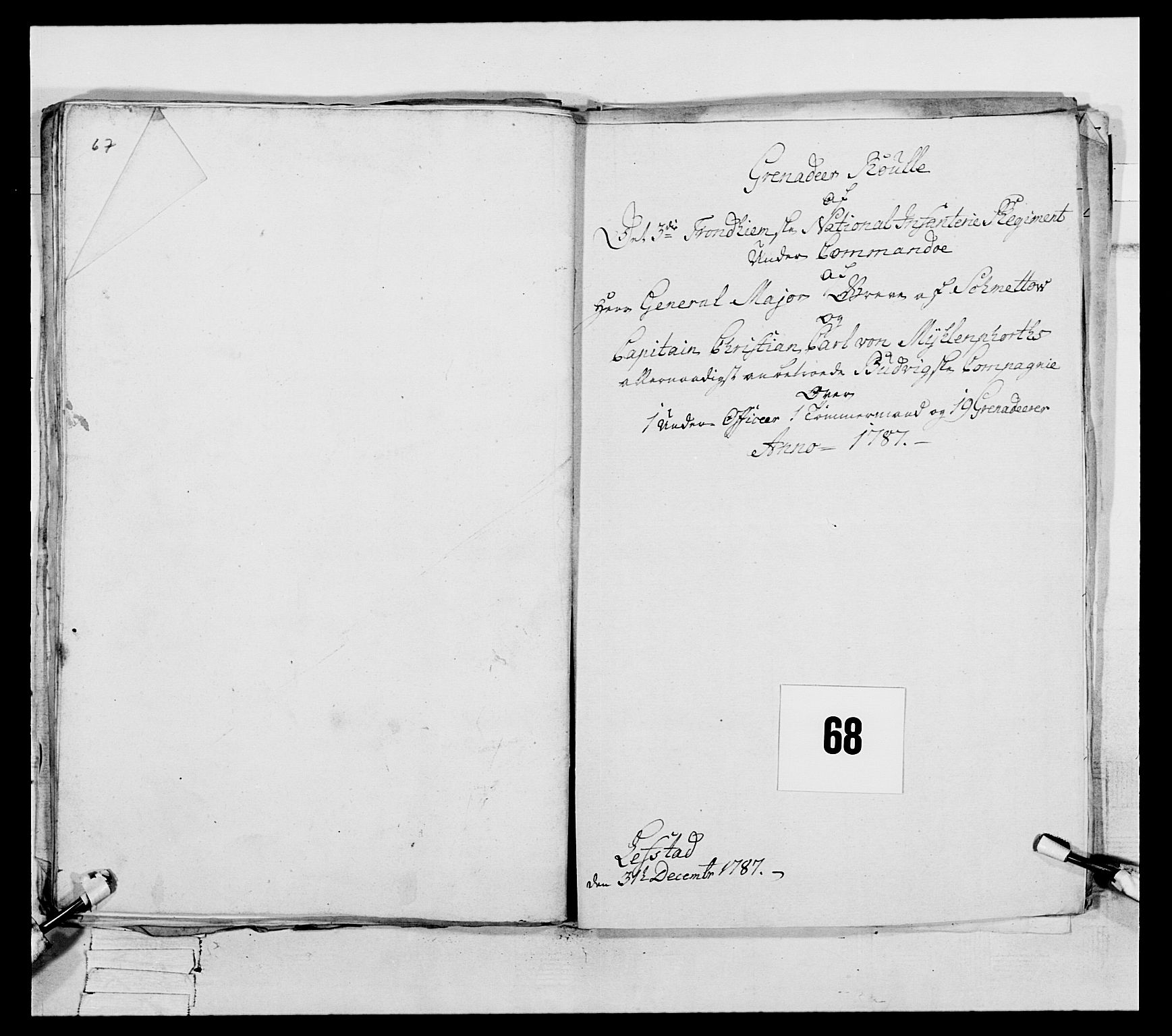 Generalitets- og kommissariatskollegiet, Det kongelige norske kommissariatskollegium, AV/RA-EA-5420/E/Eh/L0088: 3. Trondheimske nasjonale infanteriregiment, 1780-1789, s. 361