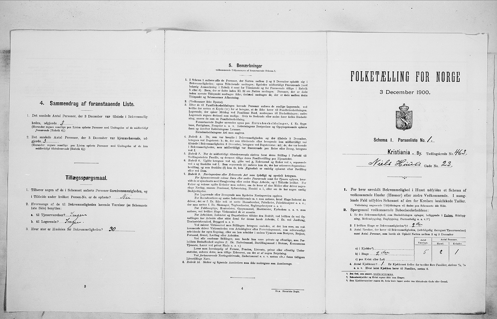 SAO, Folketelling 1900 for 0301 Kristiania kjøpstad, 1900, s. 63639