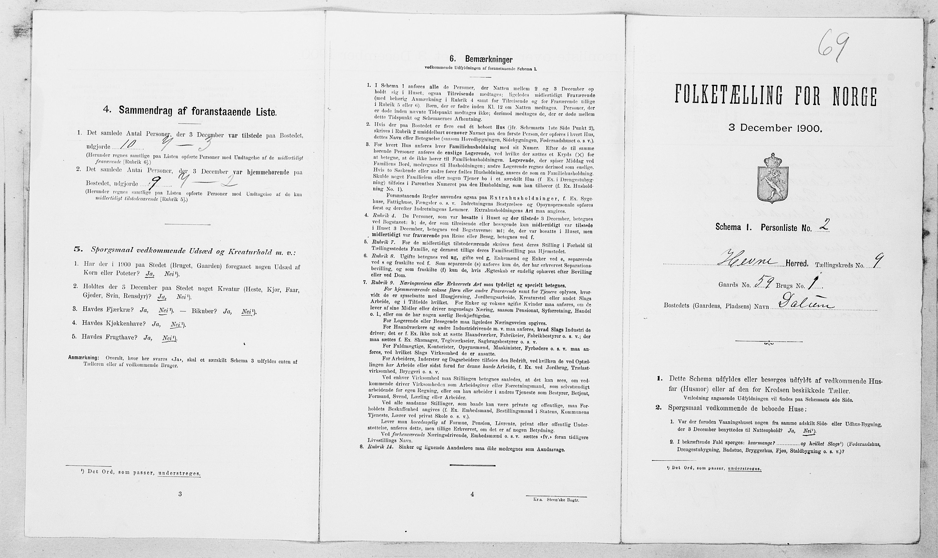 SAT, Folketelling 1900 for 1612 Hemne herred, 1900, s. 1077