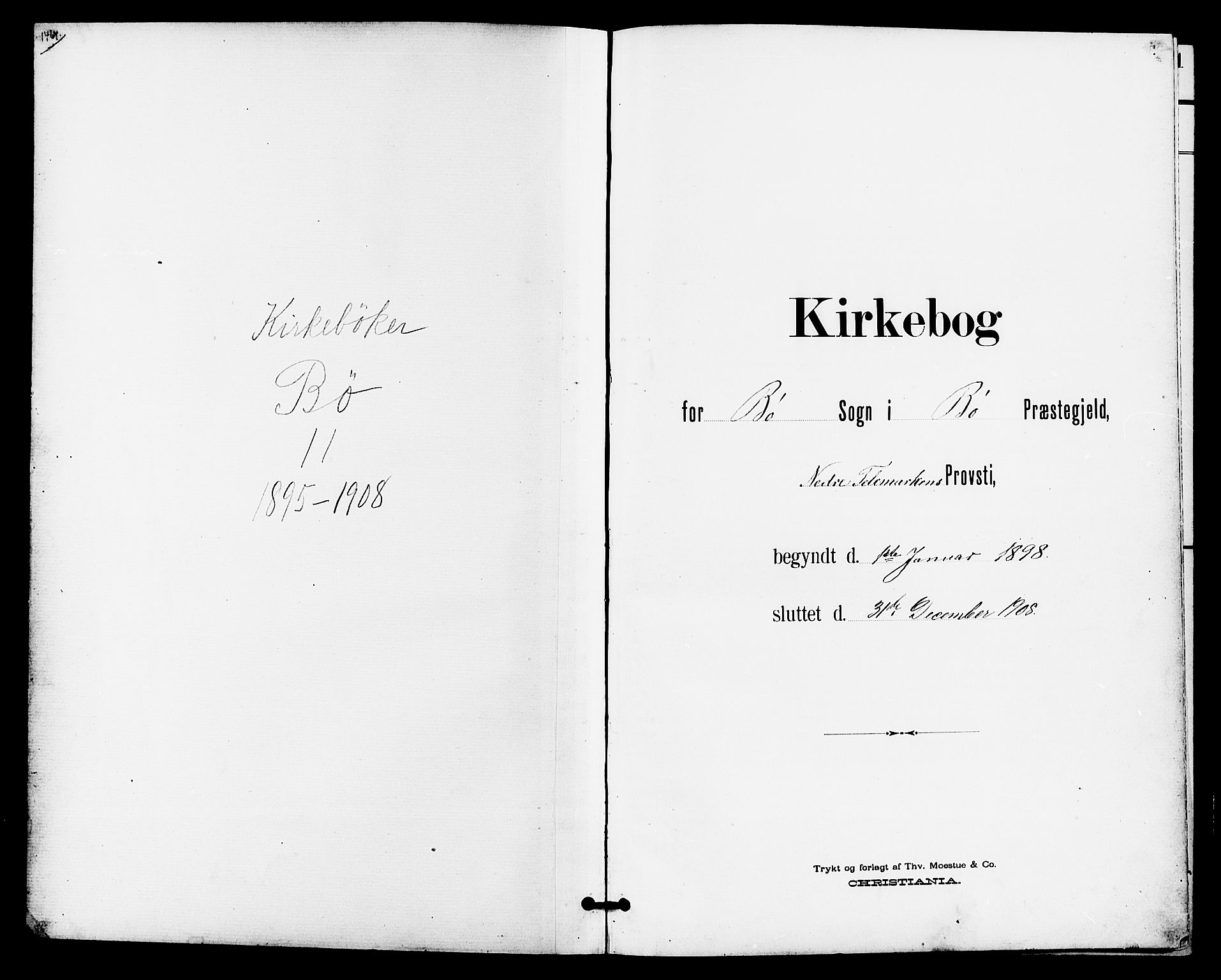 Bø kirkebøker, SAKO/A-257/G/Ga/L0006: Klokkerbok nr. 6, 1898-1909