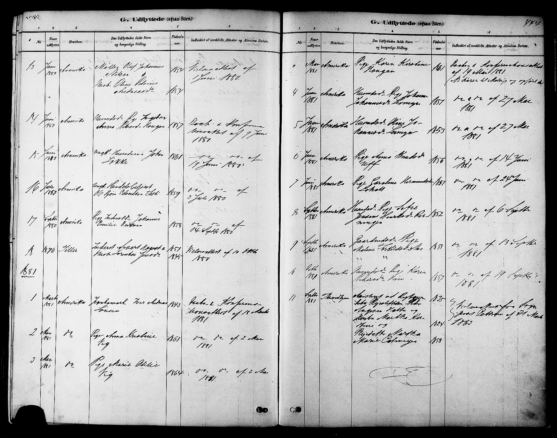 Ministerialprotokoller, klokkerbøker og fødselsregistre - Sør-Trøndelag, SAT/A-1456/606/L0294: Ministerialbok nr. 606A09, 1878-1886, s. 444