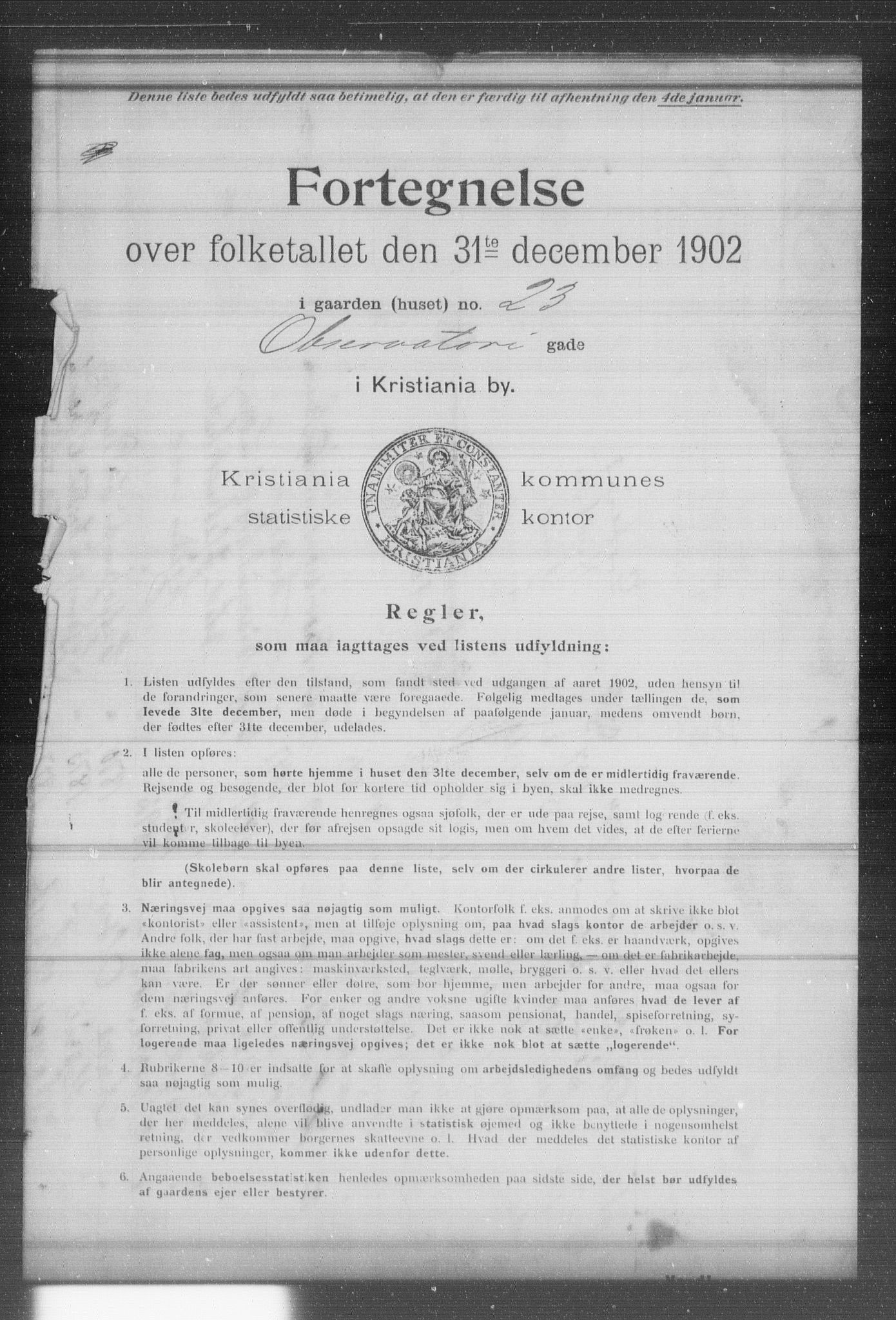 OBA, Kommunal folketelling 31.12.1902 for Kristiania kjøpstad, 1902, s. 14146