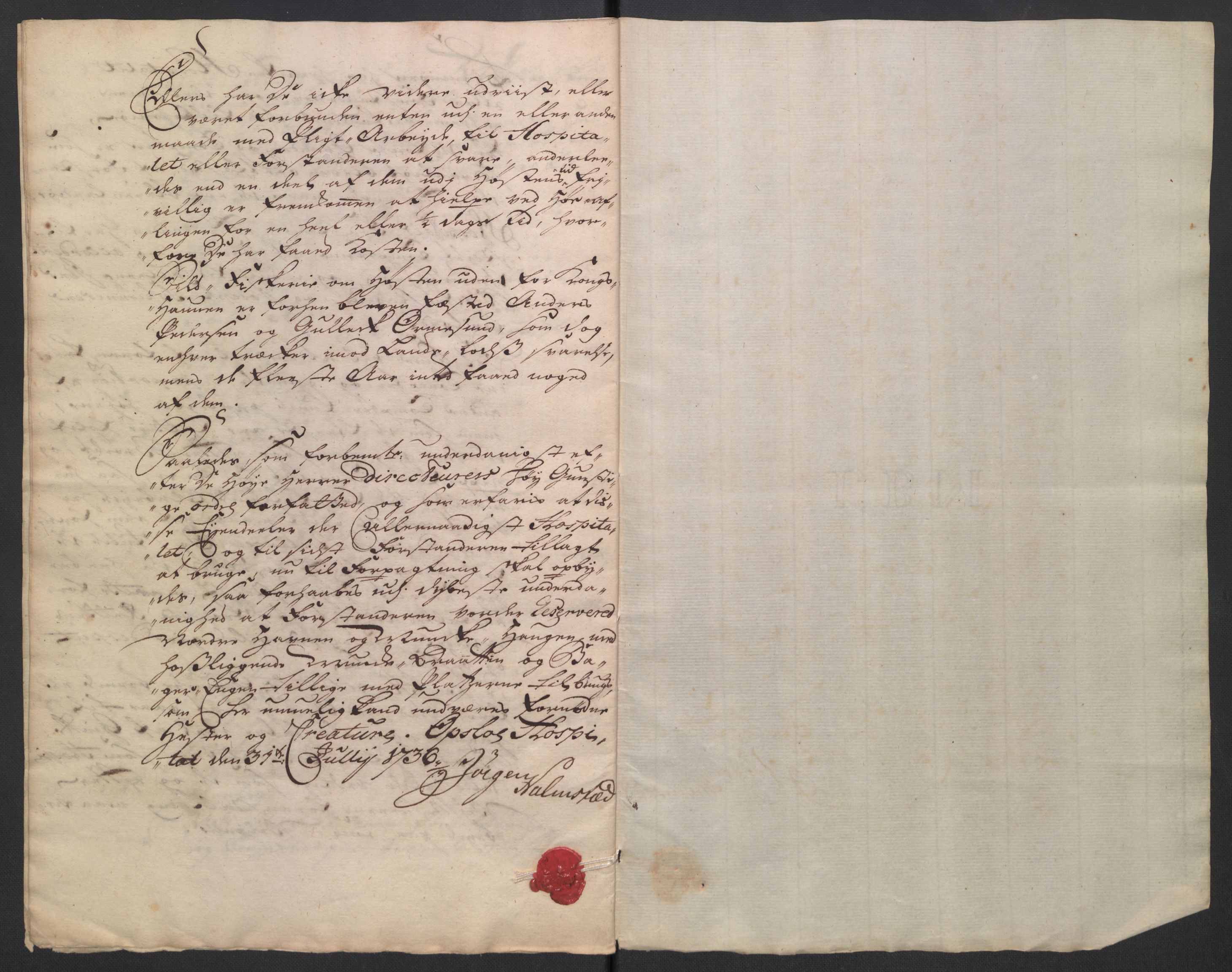 Oslo stiftsdireksjon, AV/SAO-A-11085/K/Kb/L0003/0002: Oslo Hospital / Auksjoner over Hospitalets eiendommer: Forpaktningen av plasser, tomter m.v., 1736-1737, s. 9