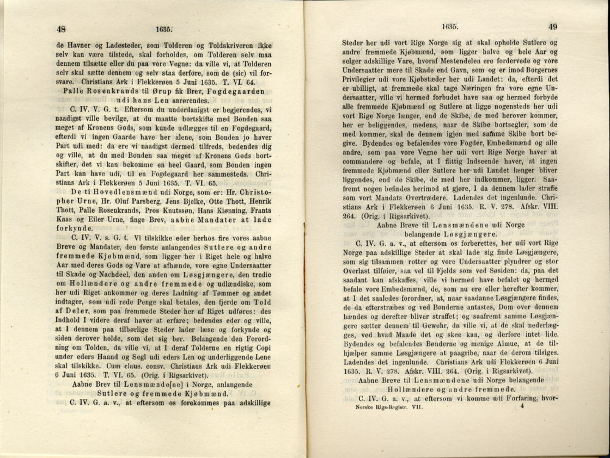 Publikasjoner utgitt av Det Norske Historiske Kildeskriftfond, PUBL/-/-/-: Norske Rigs-Registranter, bind 7, 1635-1640, s. 48-49