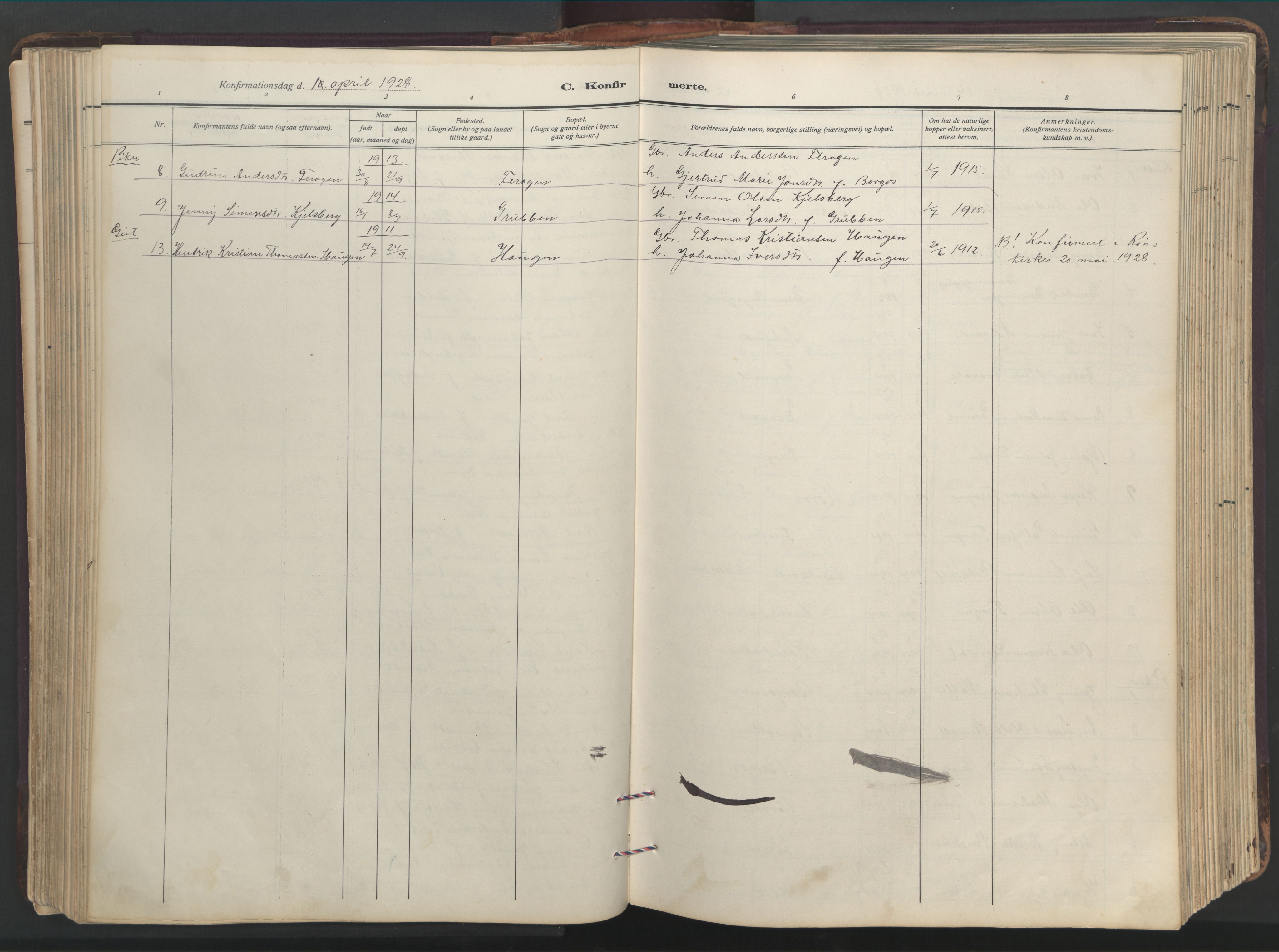 Ministerialprotokoller, klokkerbøker og fødselsregistre - Sør-Trøndelag, AV/SAT-A-1456/683/L0951: Klokkerbok nr. 683C03, 1919-1970