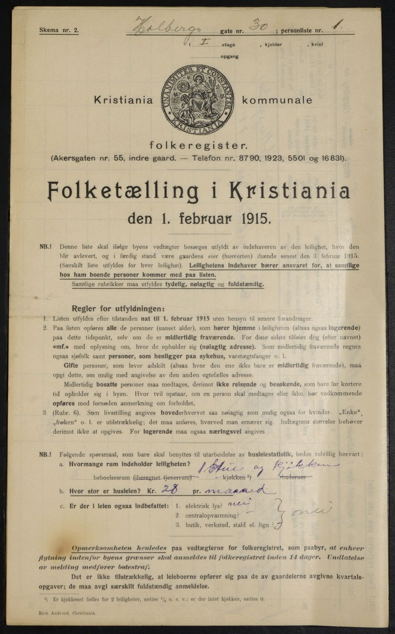 OBA, Kommunal folketelling 1.2.1915 for Kristiania, 1915, s. 40123