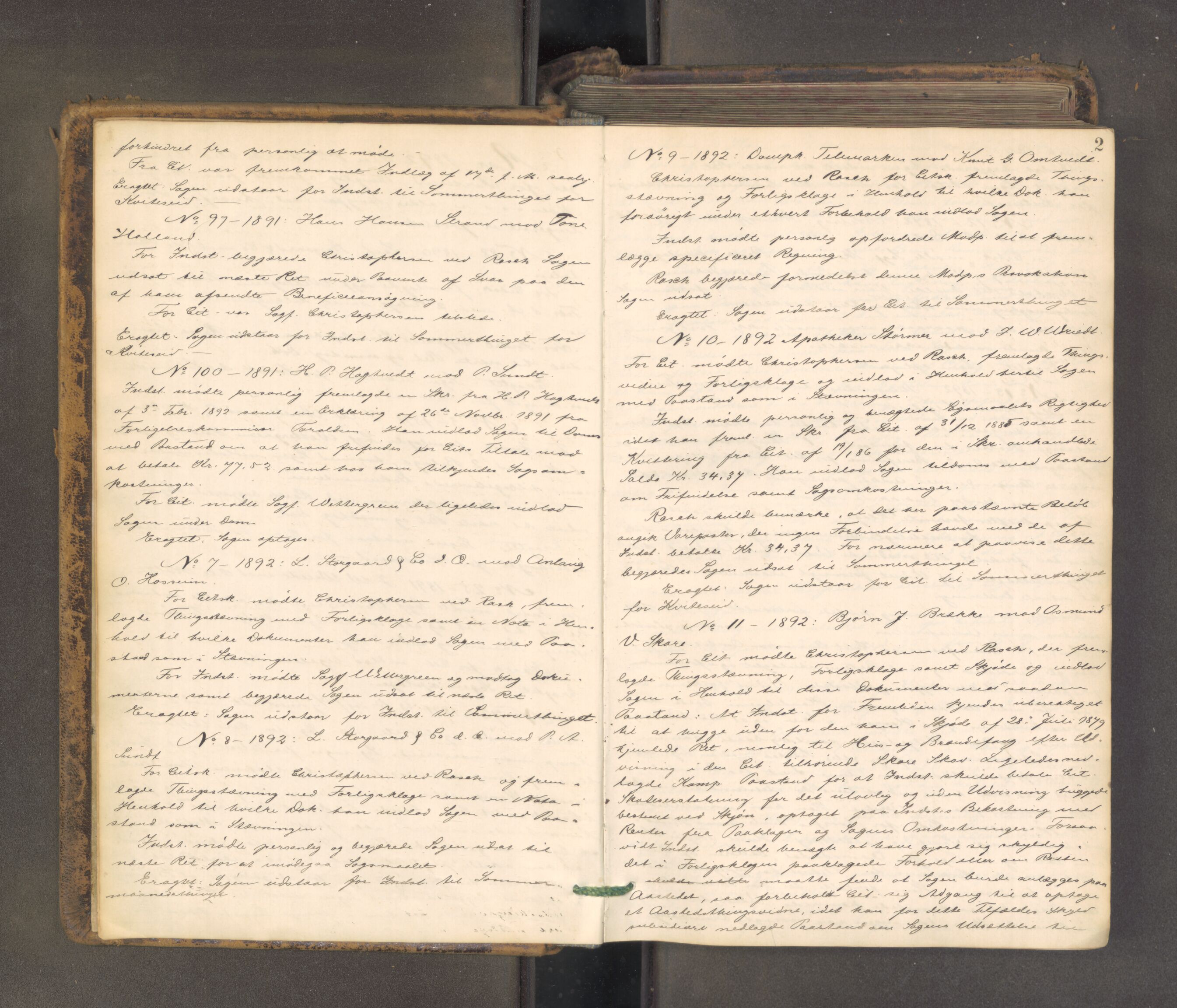 Vest-Telemark sorenskriveri, AV/SAKO-A-134/F/Fa/L0060: Tingbok, 1892-1896, s. 1b-2a