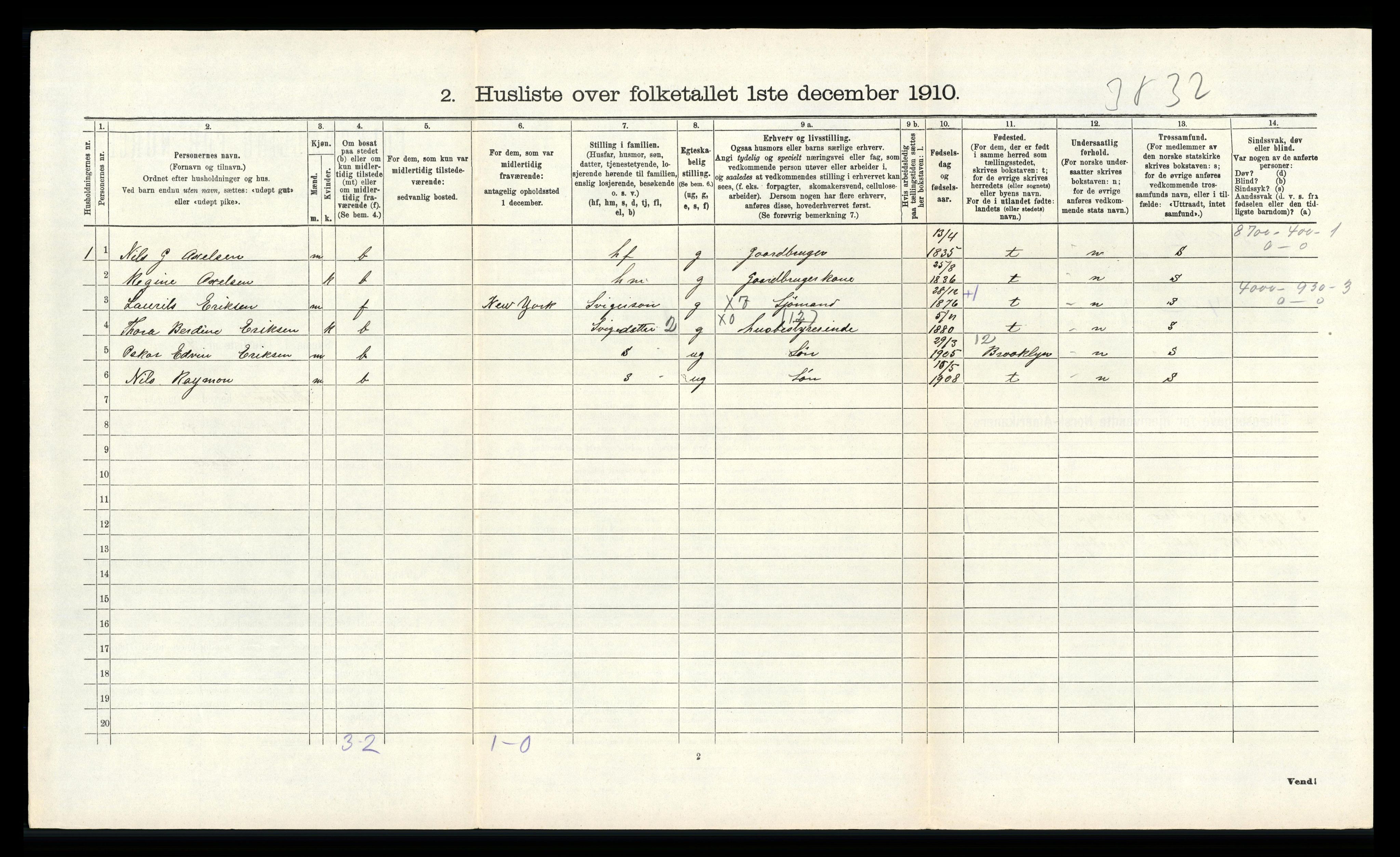 RA, Folketelling 1910 for 1042 Hidra herred, 1910, s. 216