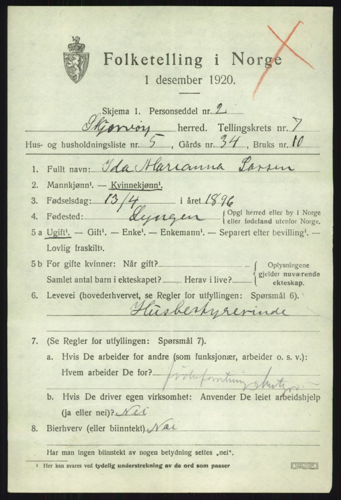 SATØ, Folketelling 1920 for 1941 Skjervøy herred, 1920, s. 4329