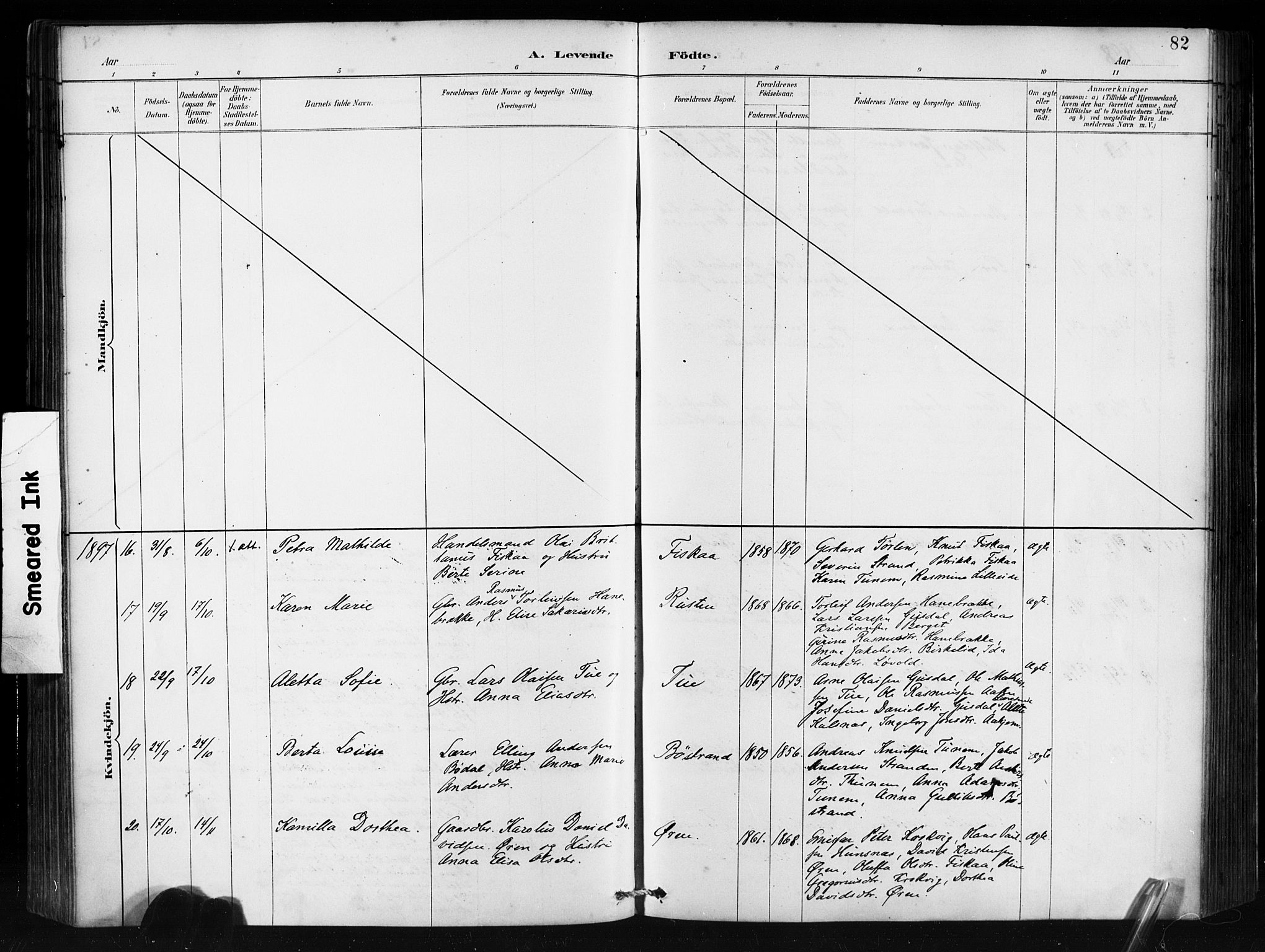 Ministerialprotokoller, klokkerbøker og fødselsregistre - Møre og Romsdal, AV/SAT-A-1454/501/L0008: Ministerialbok nr. 501A08, 1885-1901, s. 82