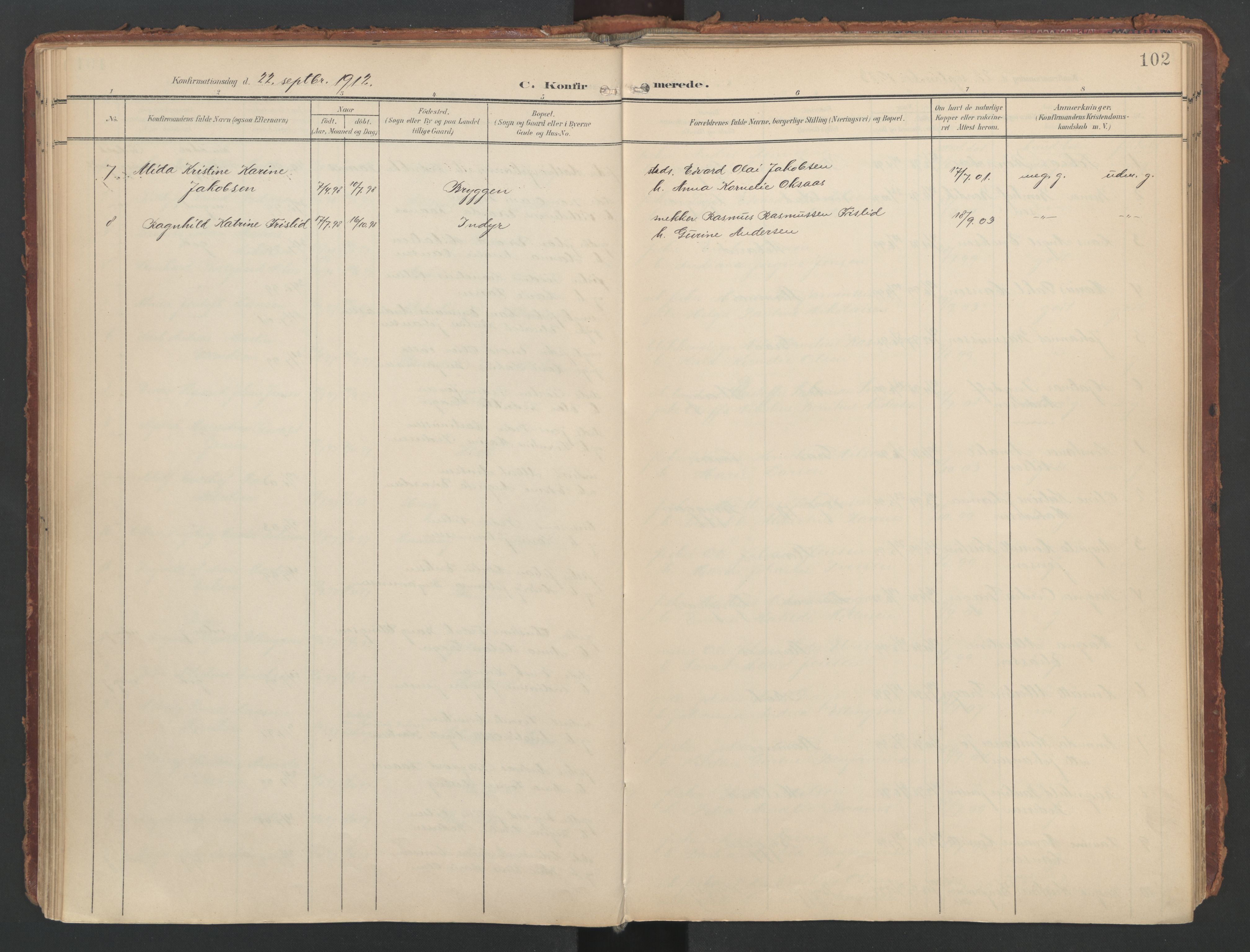 Ministerialprotokoller, klokkerbøker og fødselsregistre - Nordland, AV/SAT-A-1459/808/L0129: Ministerialbok nr. 808A02, 1903-1931, s. 102