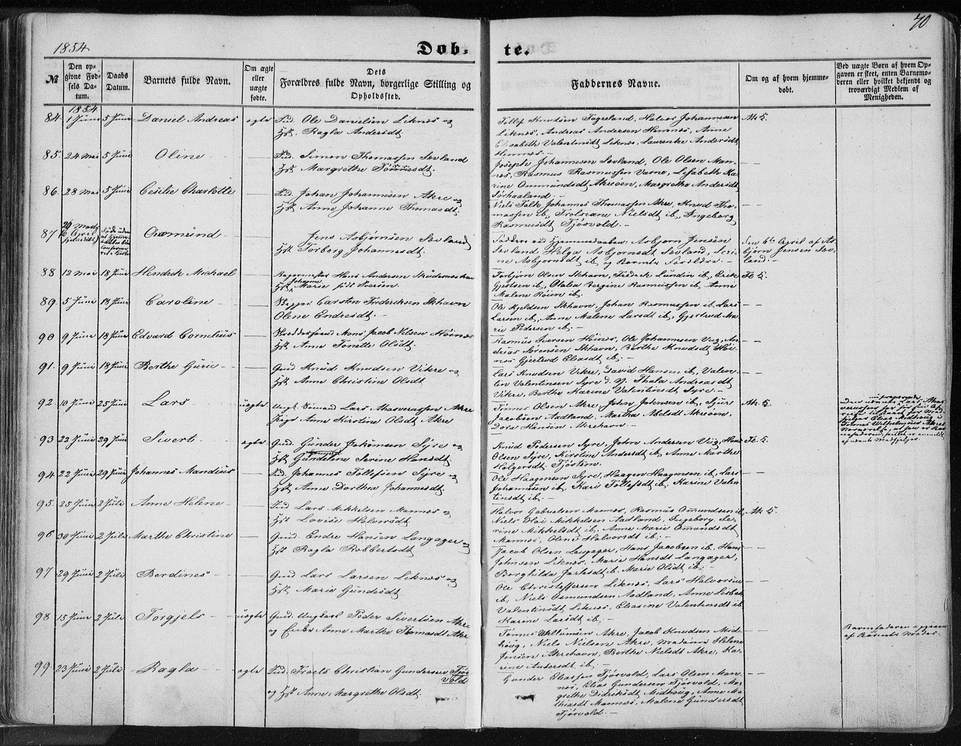 Skudenes sokneprestkontor, AV/SAST-A -101849/H/Ha/Haa/L0004: Ministerialbok nr. A 3.1, 1847-1863, s. 70