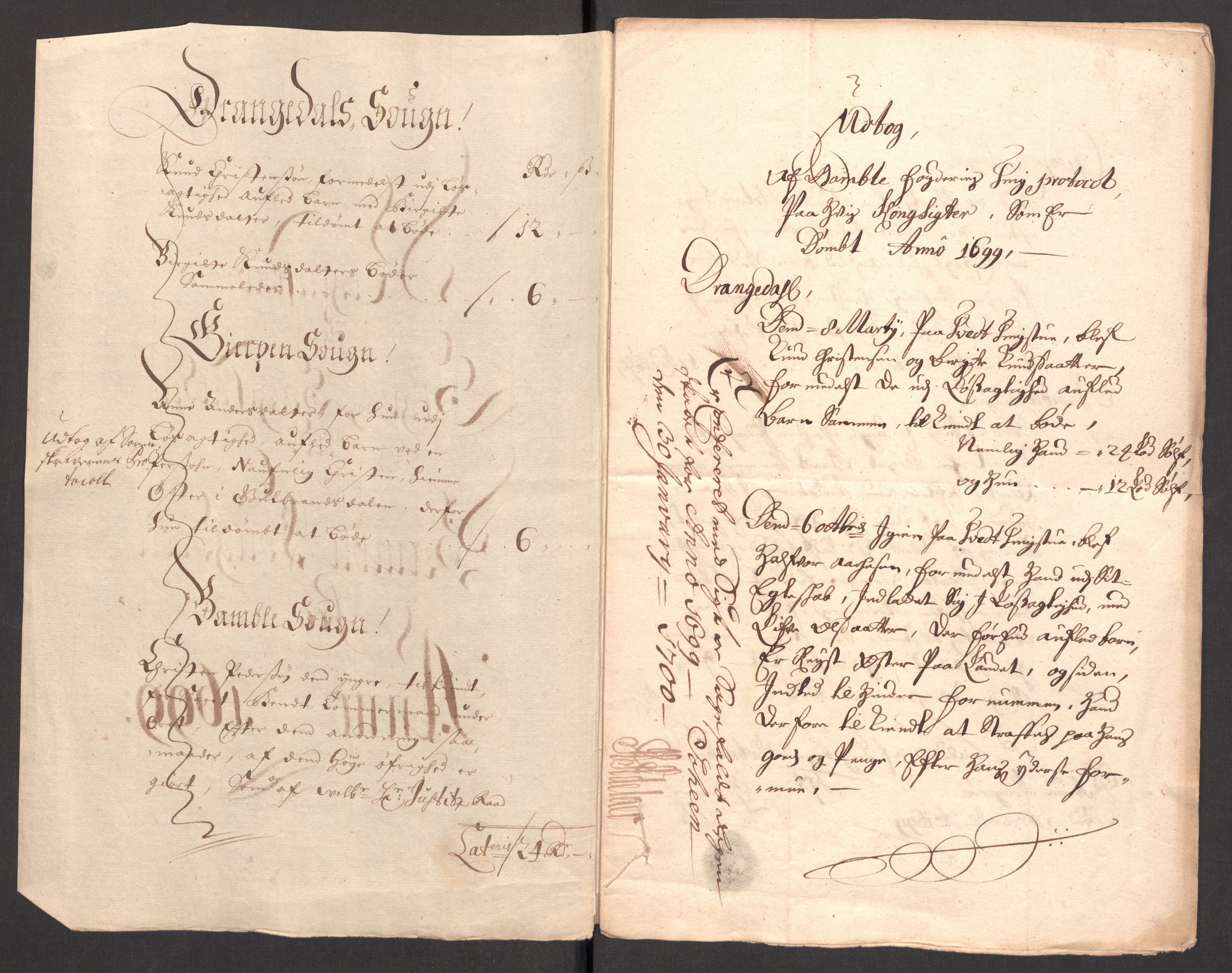 Rentekammeret inntil 1814, Reviderte regnskaper, Fogderegnskap, RA/EA-4092/R36/L2101: Fogderegnskap Øvre og Nedre Telemark og Bamble, 1699, s. 82