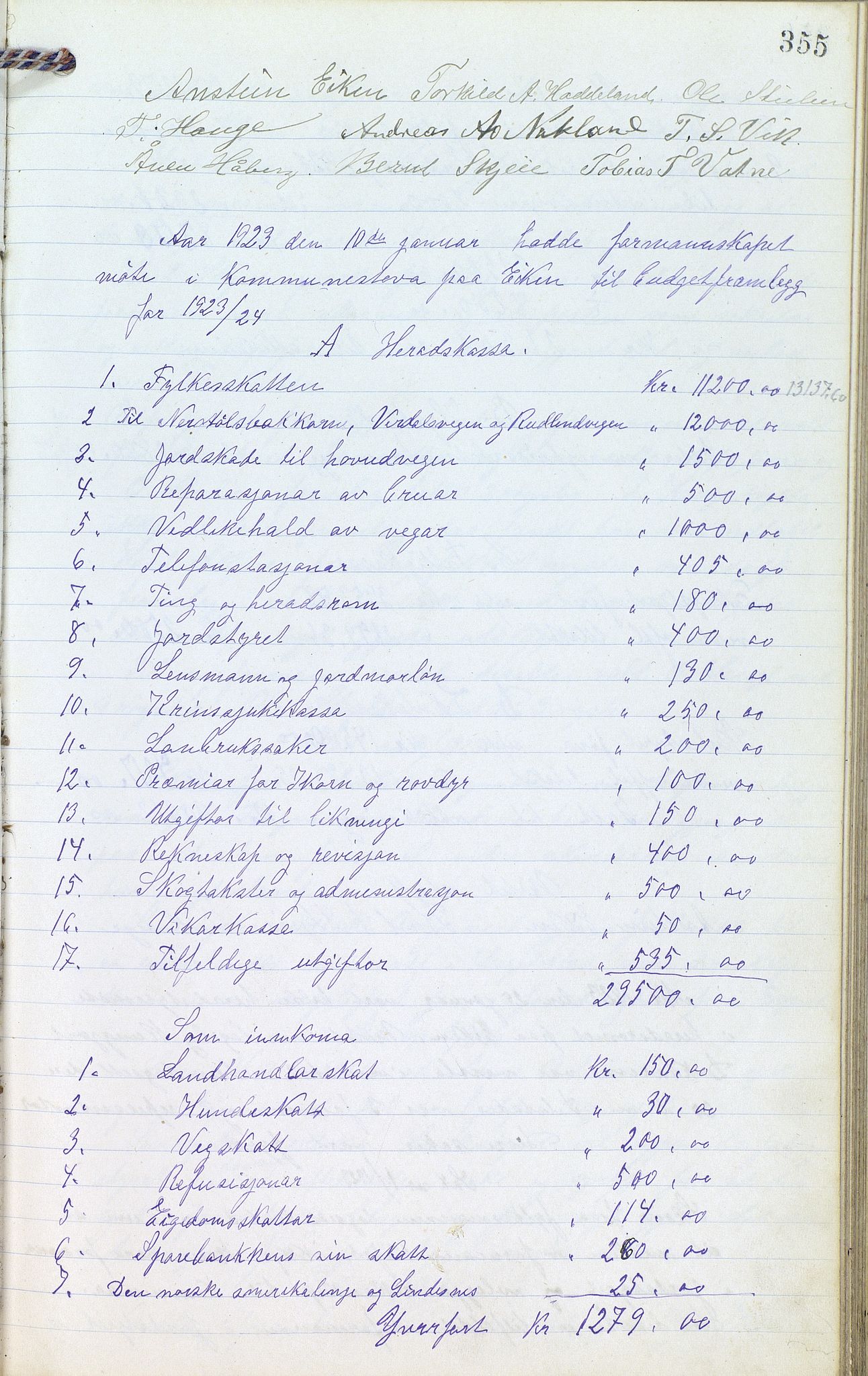 Eiken kommune - Formannskapet, ARKSOR/1034EI120/A/L0001: Møtebok, 1916-1925, s. 355