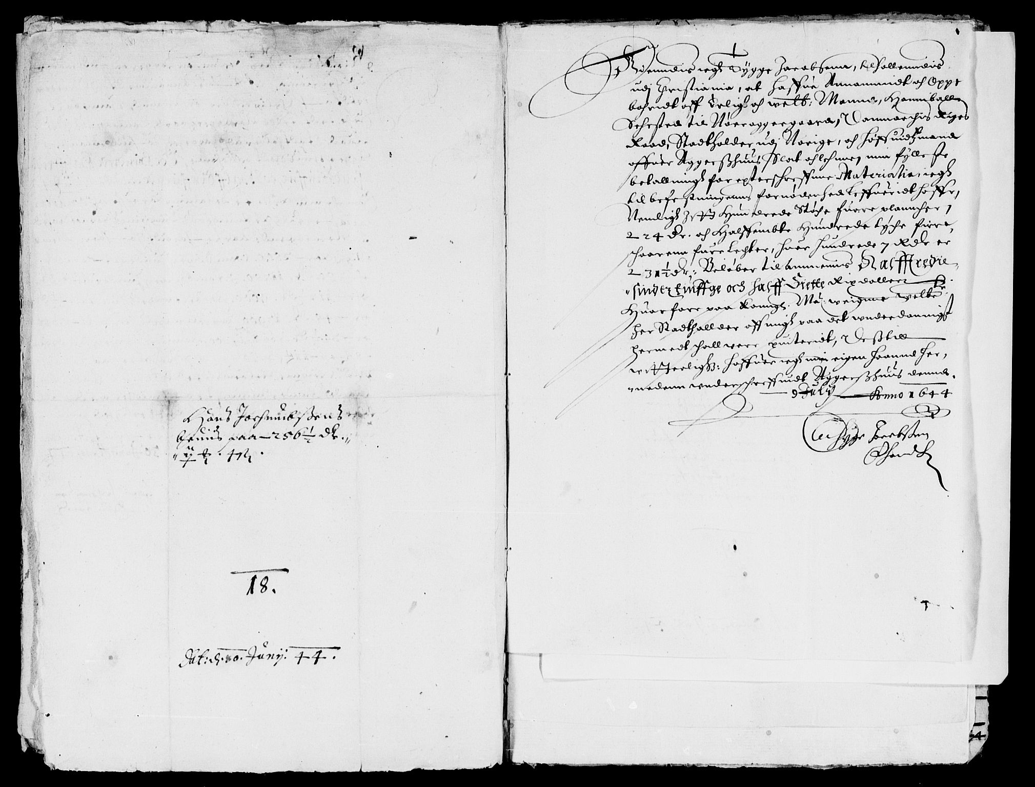 Rentekammeret inntil 1814, Reviderte regnskaper, Lensregnskaper, AV/RA-EA-5023/R/Rb/Rba/L0182: Akershus len, 1643-1645