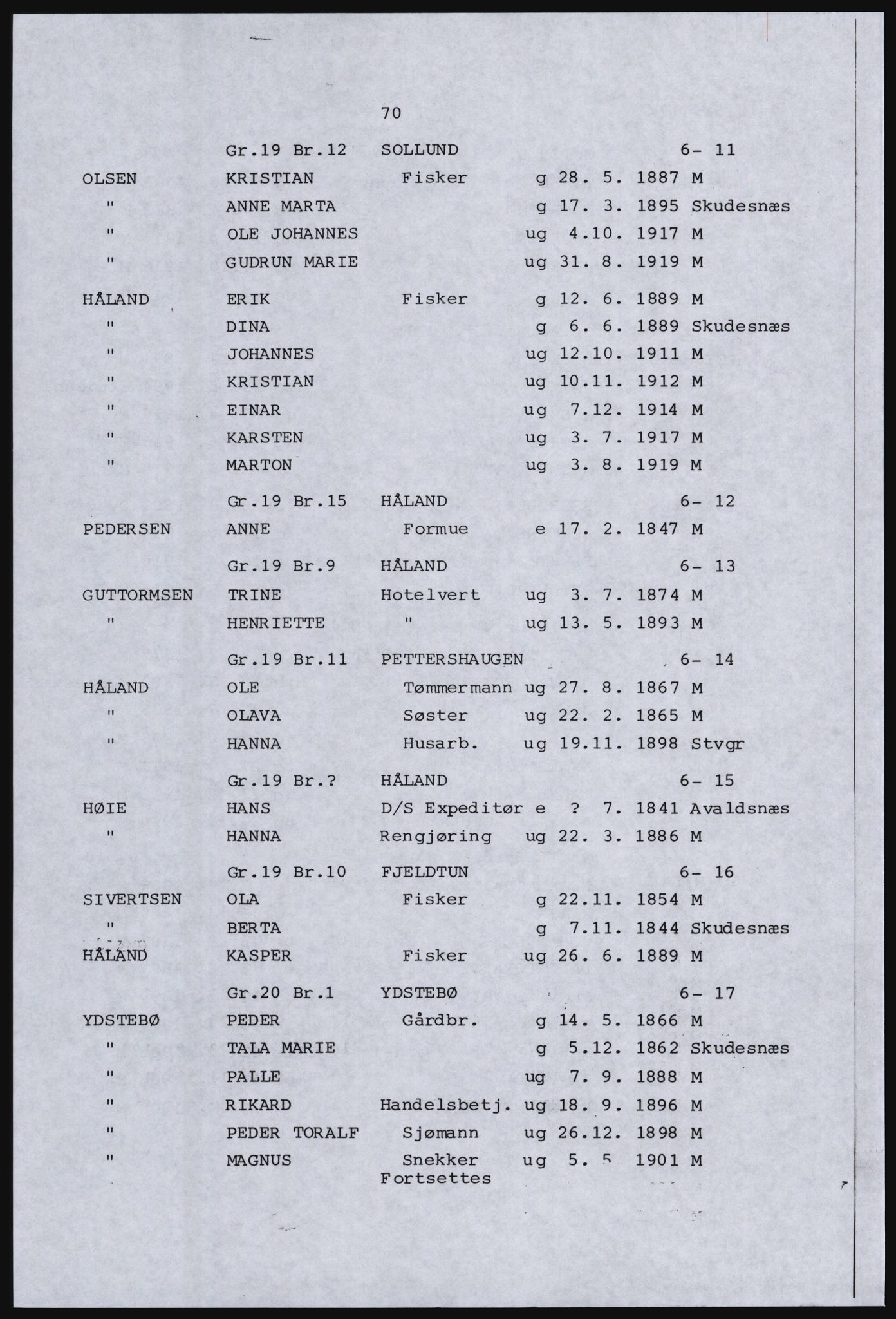 SAST, Avskrift av folketellingen 1920 for Ryfylkeøyene, 1920, s. 82