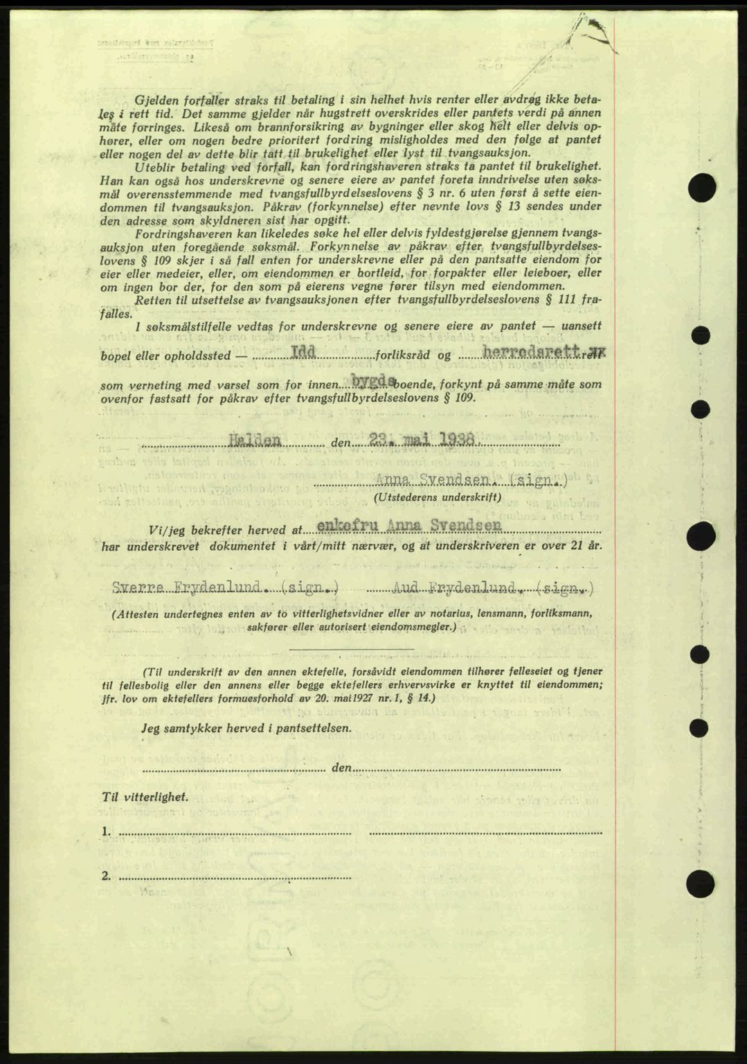 Idd og Marker sorenskriveri, AV/SAO-A-10283/G/Gb/Gbc/L0001: Pantebok nr. B1-3, 1936-1939, Dagboknr: 532/1938