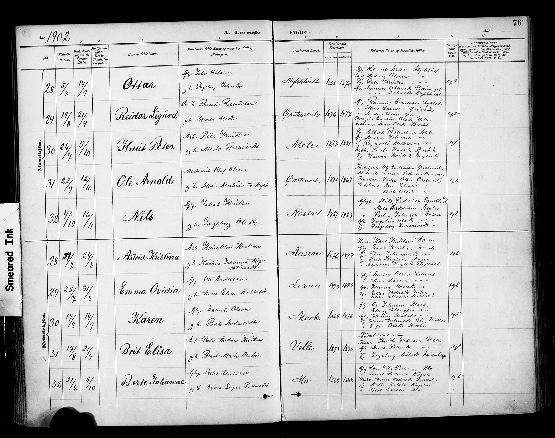 Ministerialprotokoller, klokkerbøker og fødselsregistre - Møre og Romsdal, AV/SAT-A-1454/513/L0177: Ministerialbok nr. 513A04, 1890-1906, s. 76