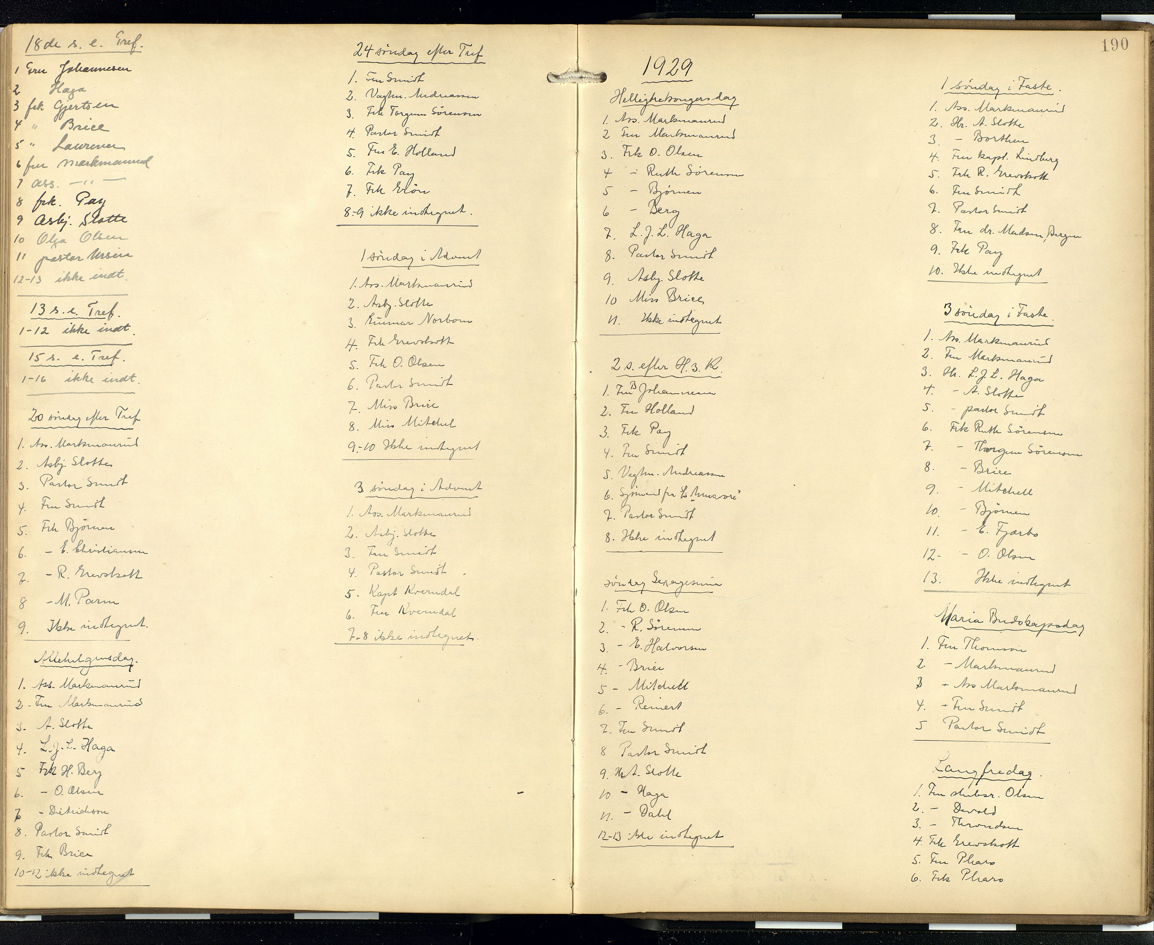 Den norske sjømannsmisjon i utlandet/London m/bistasjoner, AV/SAB-SAB/PA-0103/H/Ha/L0003: Ministerialbok nr. A 3, 1903-1934, s. 189b-190a
