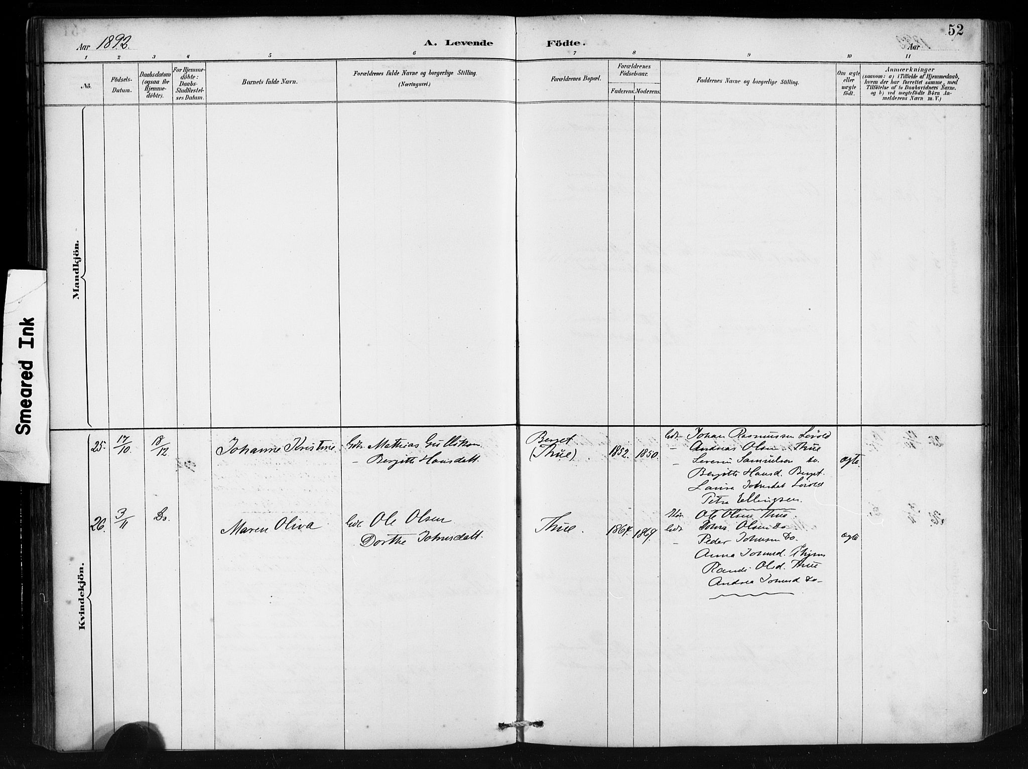 Ministerialprotokoller, klokkerbøker og fødselsregistre - Møre og Romsdal, AV/SAT-A-1454/501/L0008: Ministerialbok nr. 501A08, 1885-1901, s. 52