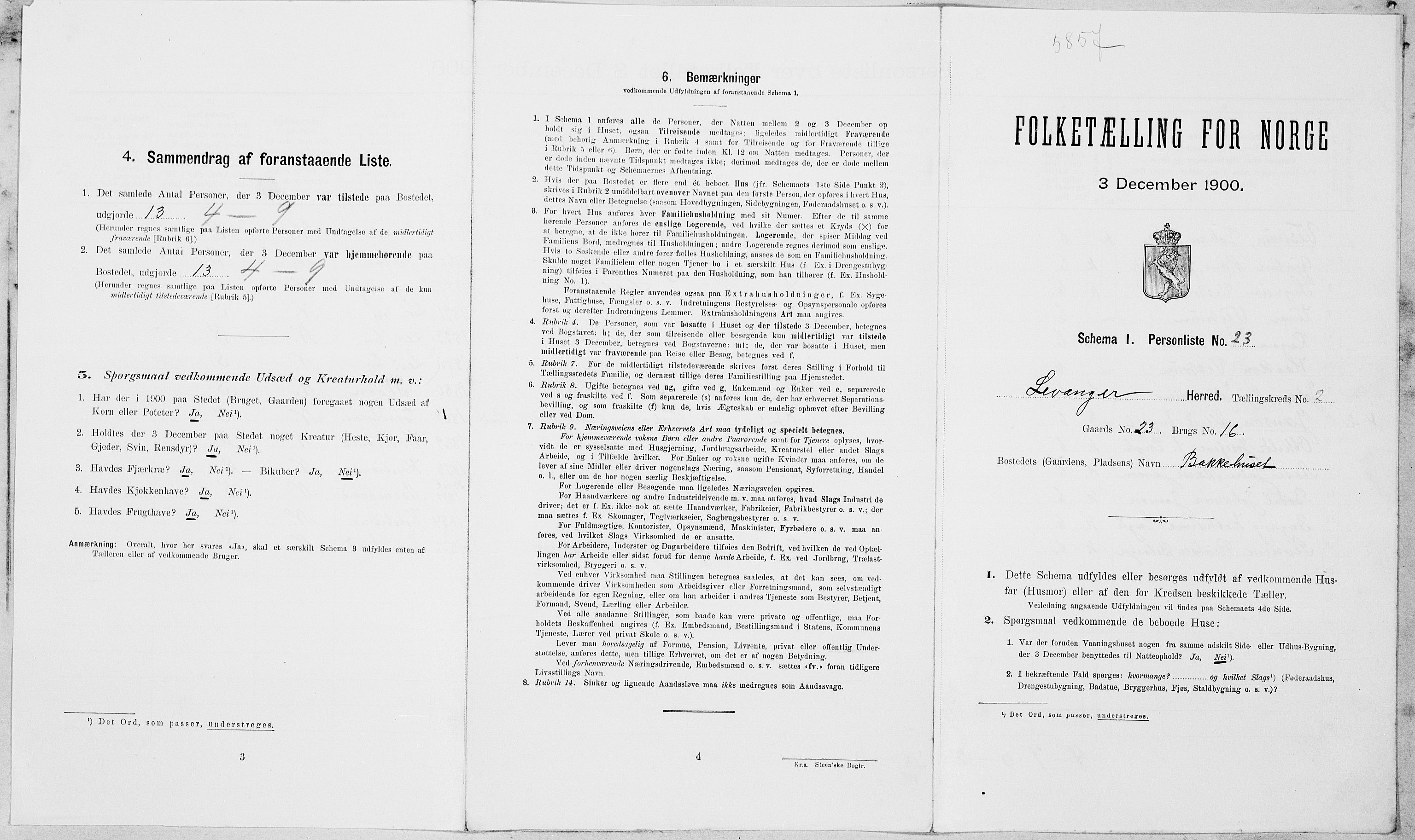 SAT, Folketelling 1900 for 1720 Levanger herred, 1900, s. 289