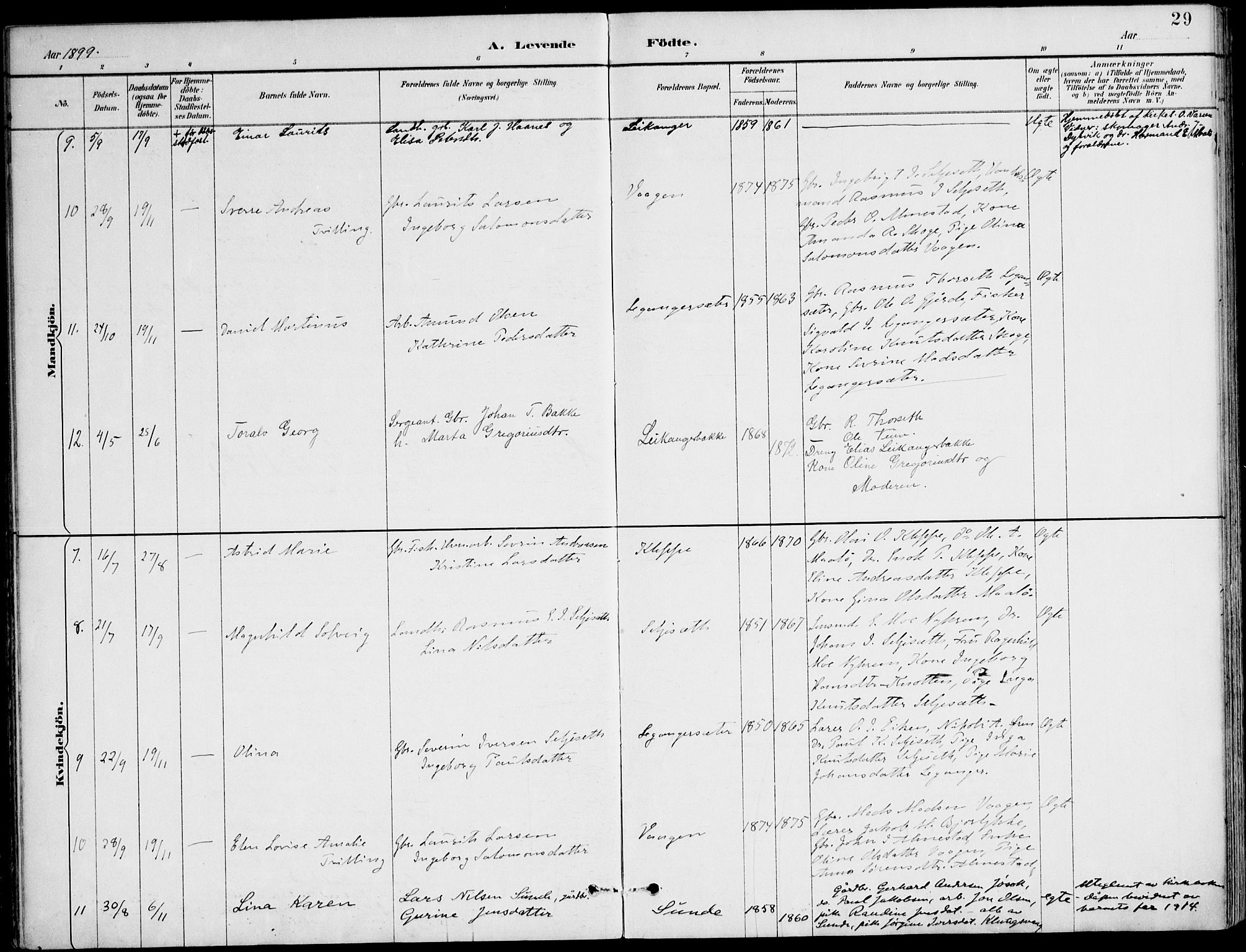 Ministerialprotokoller, klokkerbøker og fødselsregistre - Møre og Romsdal, AV/SAT-A-1454/508/L0095: Ministerialbok nr. 508A02, 1887-1920, s. 29