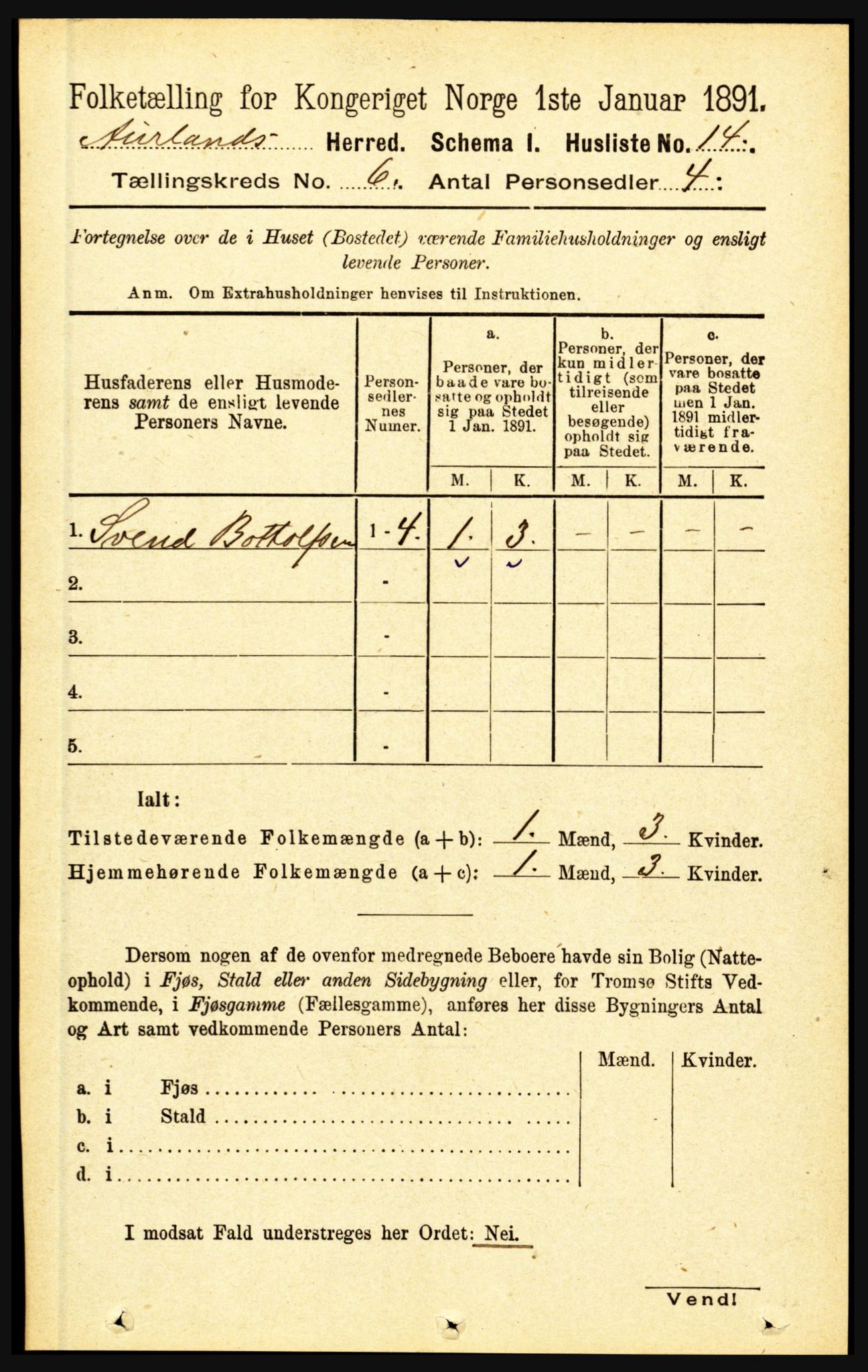 RA, Folketelling 1891 for 1421 Aurland herred, 1891, s. 2214
