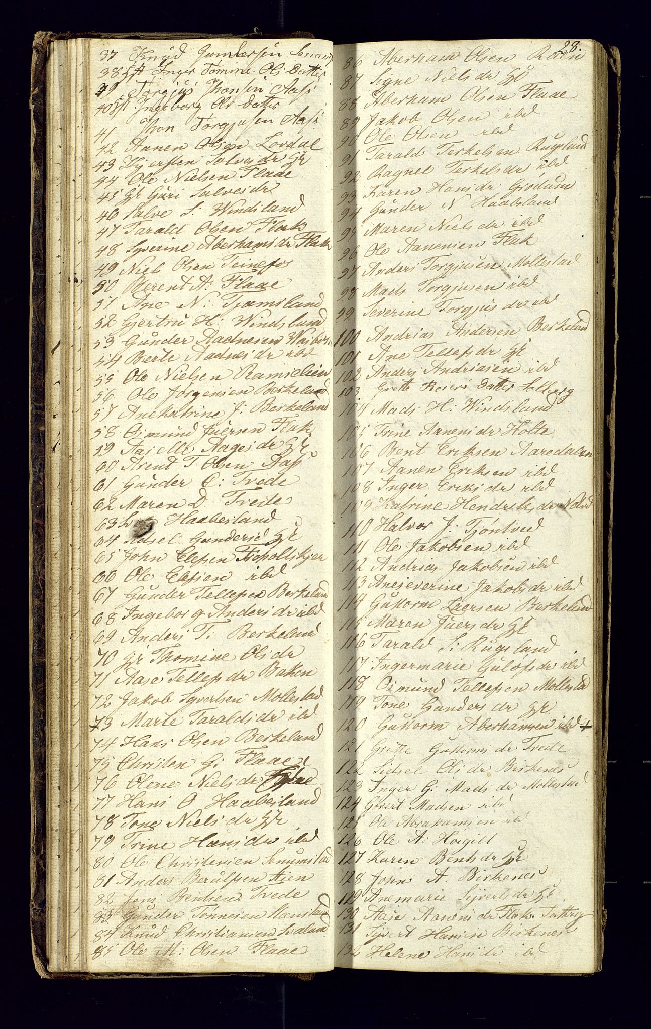 Birkenes sokneprestkontor, AV/SAK-1111-0004/F/Fc/L0002: Kommunikantprotokoll nr. C-2, 1839-1849, s. 28