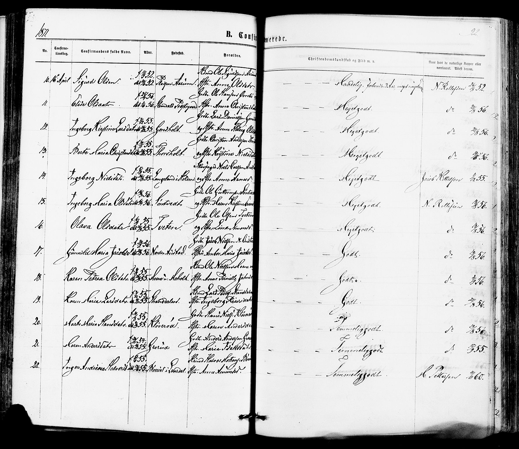 Siljan kirkebøker, AV/SAKO-A-300/F/Fa/L0002: Ministerialbok nr. 2, 1870-1895, s. 92