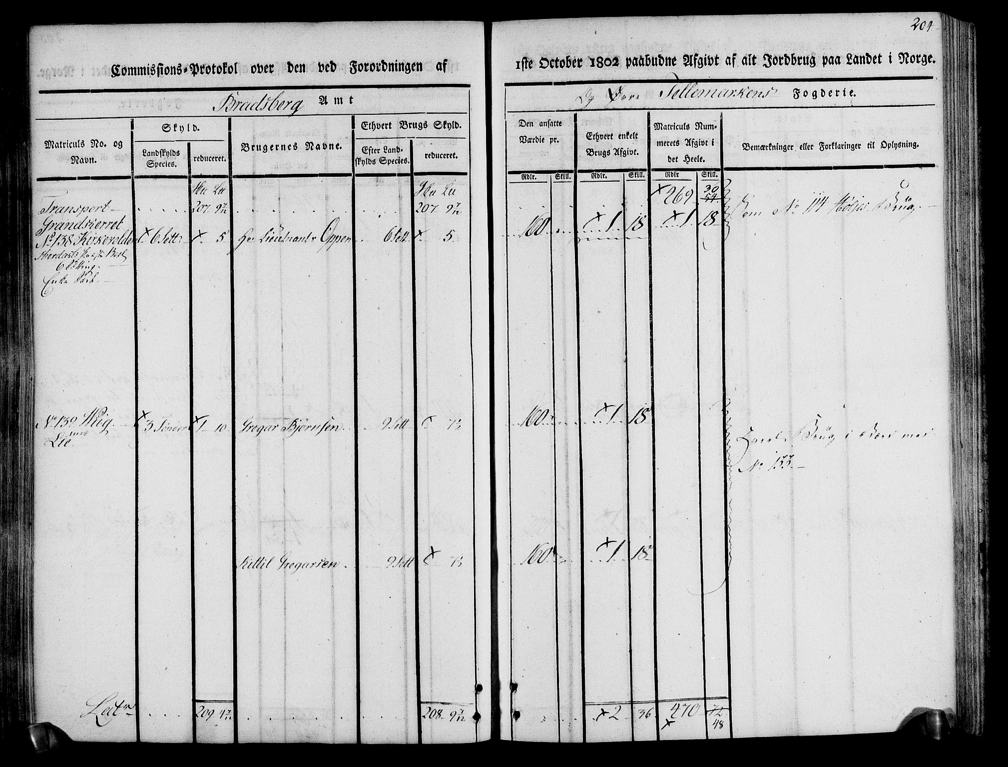 Rentekammeret inntil 1814, Realistisk ordnet avdeling, AV/RA-EA-4070/N/Ne/Nea/L0074: Øvre Telemarken fogderi. Kommisjonsprotokoll for fogderiets østre del - Tinn, Hjartdal og Seljord prestegjeld., 1803, s. 204