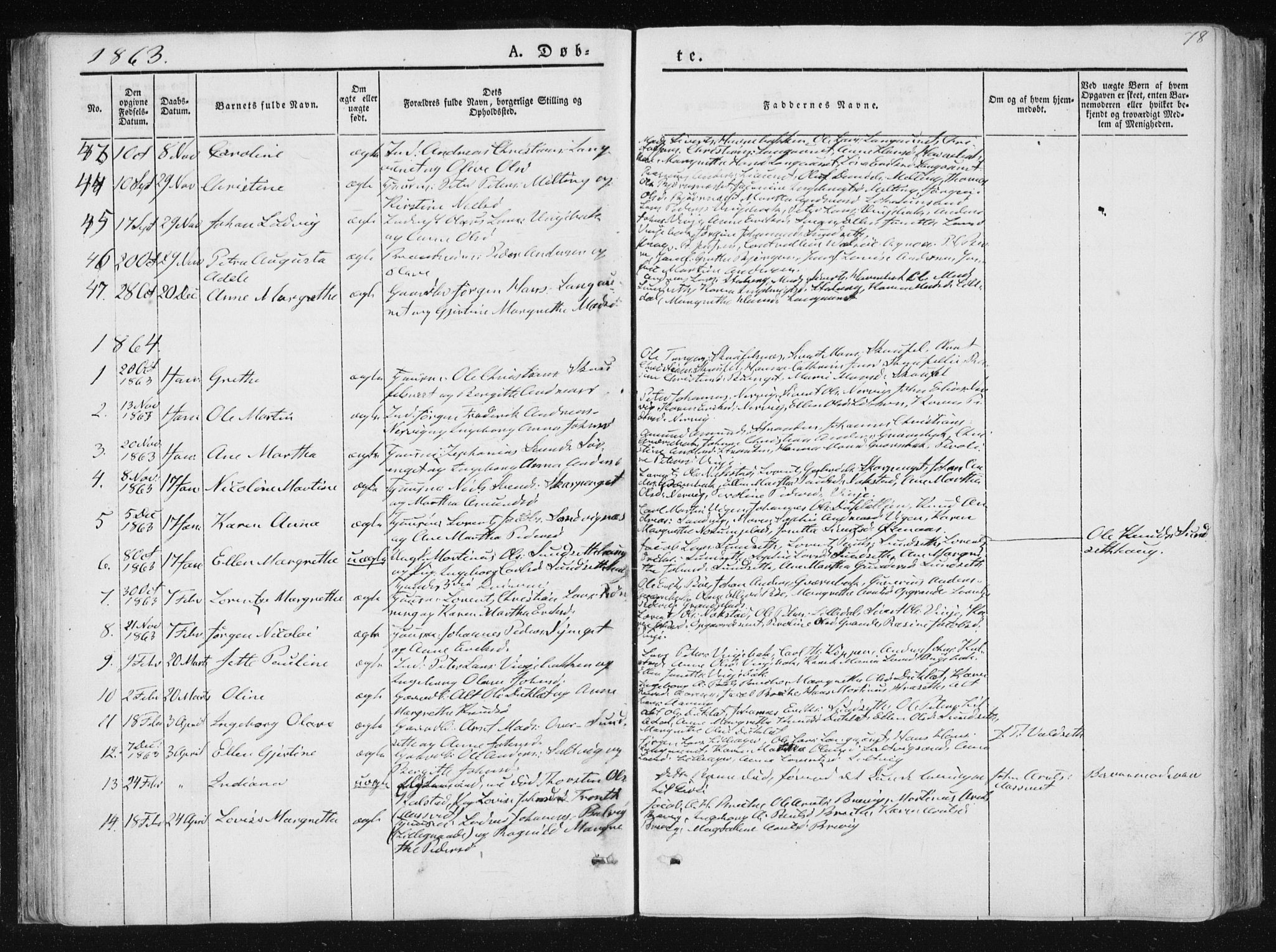 Ministerialprotokoller, klokkerbøker og fødselsregistre - Nord-Trøndelag, AV/SAT-A-1458/733/L0323: Ministerialbok nr. 733A02, 1843-1870, s. 78