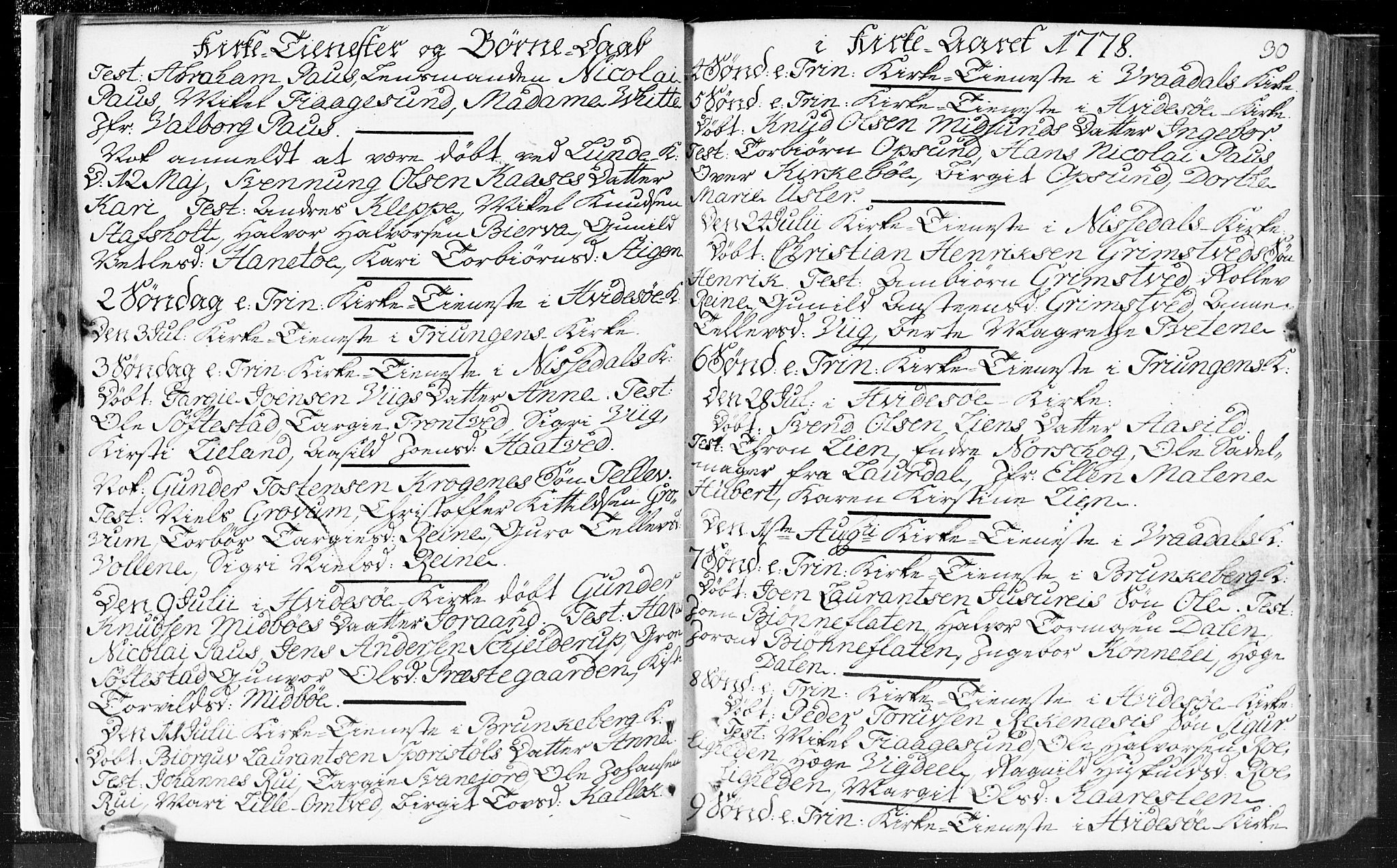 Kviteseid kirkebøker, SAKO/A-276/F/Fa/L0002: Ministerialbok nr. I 2, 1773-1786, s. 30