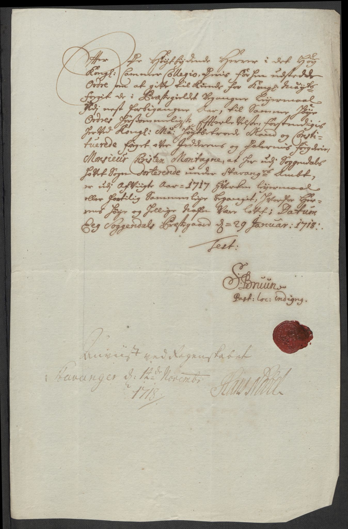 Rentekammeret inntil 1814, Reviderte regnskaper, Fogderegnskap, AV/RA-EA-4092/R46/L2743: Fogderegnskap Jæren og Dalane, 1718, s. 170