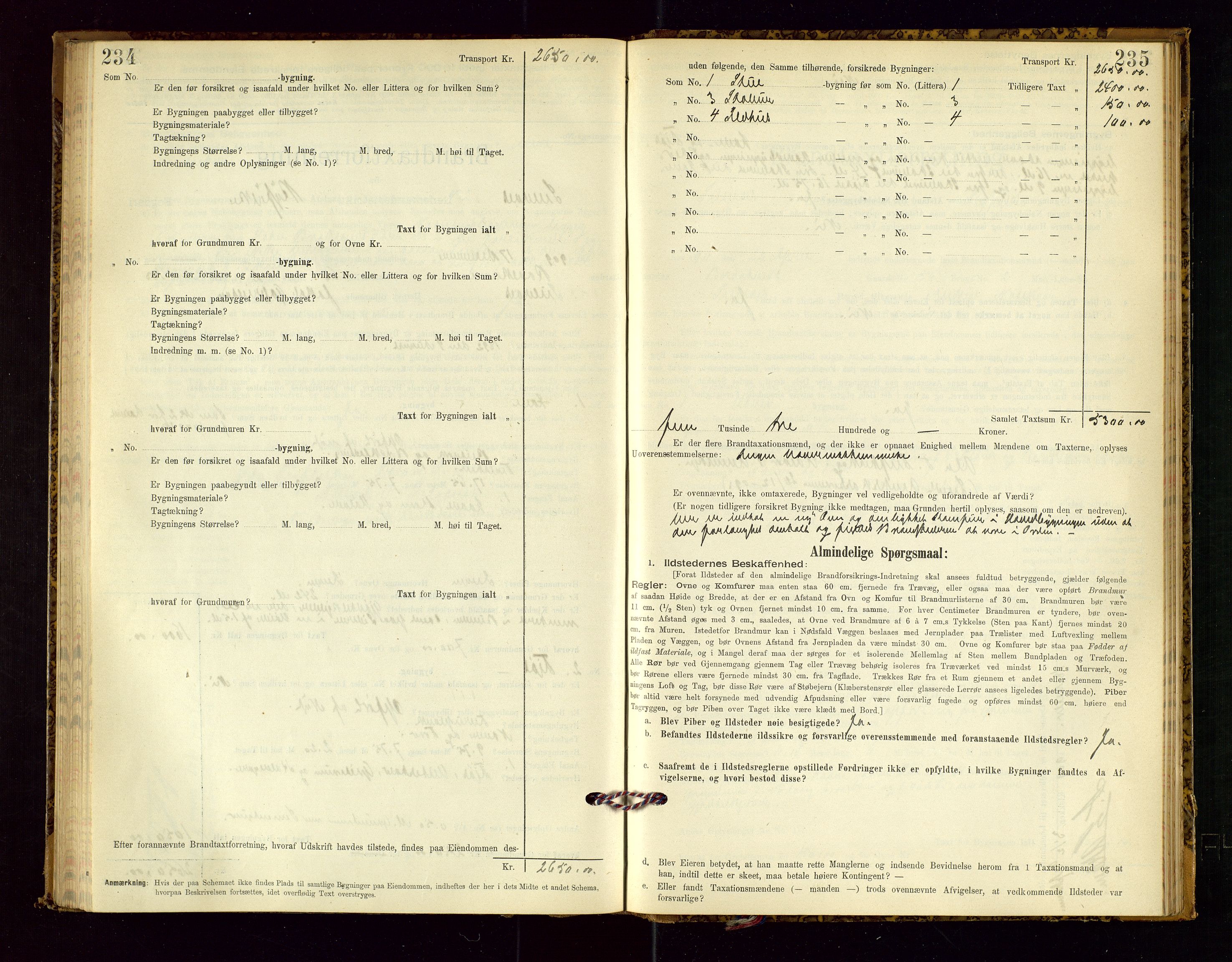 Suldal lensmannskontor, SAST/A-100419/Gob/L0001: "Brandtaxationsprotokol", 1894-1923, s. 234-235