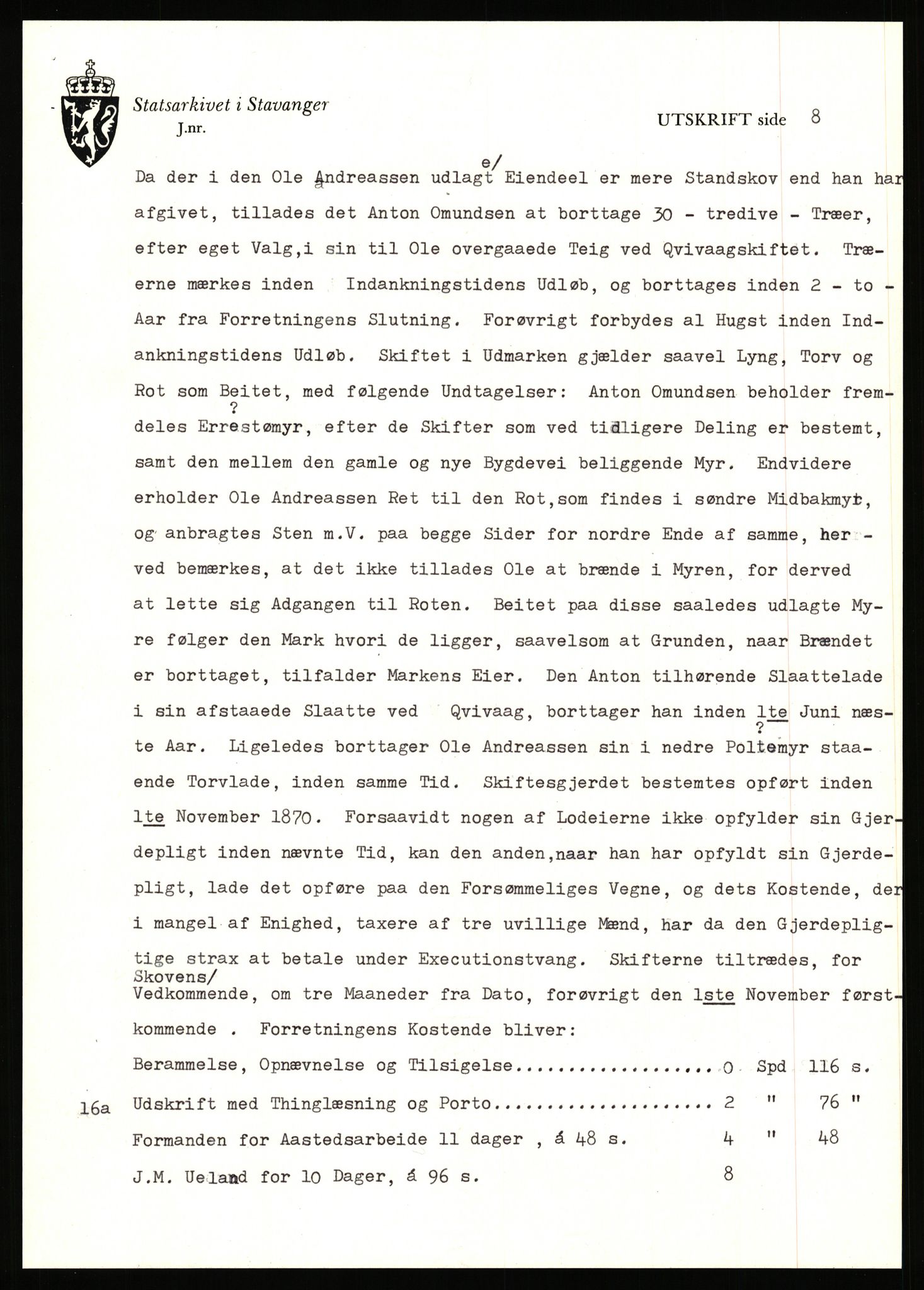 Statsarkivet i Stavanger, SAST/A-101971/03/Y/Yj/L0008: Avskrifter sortert etter gårdsnavn: Birkeland indre - Bjerge, 1750-1930, s. 512