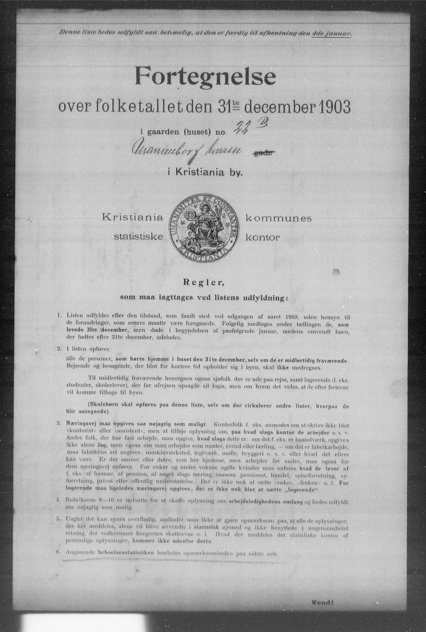 OBA, Kommunal folketelling 31.12.1903 for Kristiania kjøpstad, 1903, s. 23214