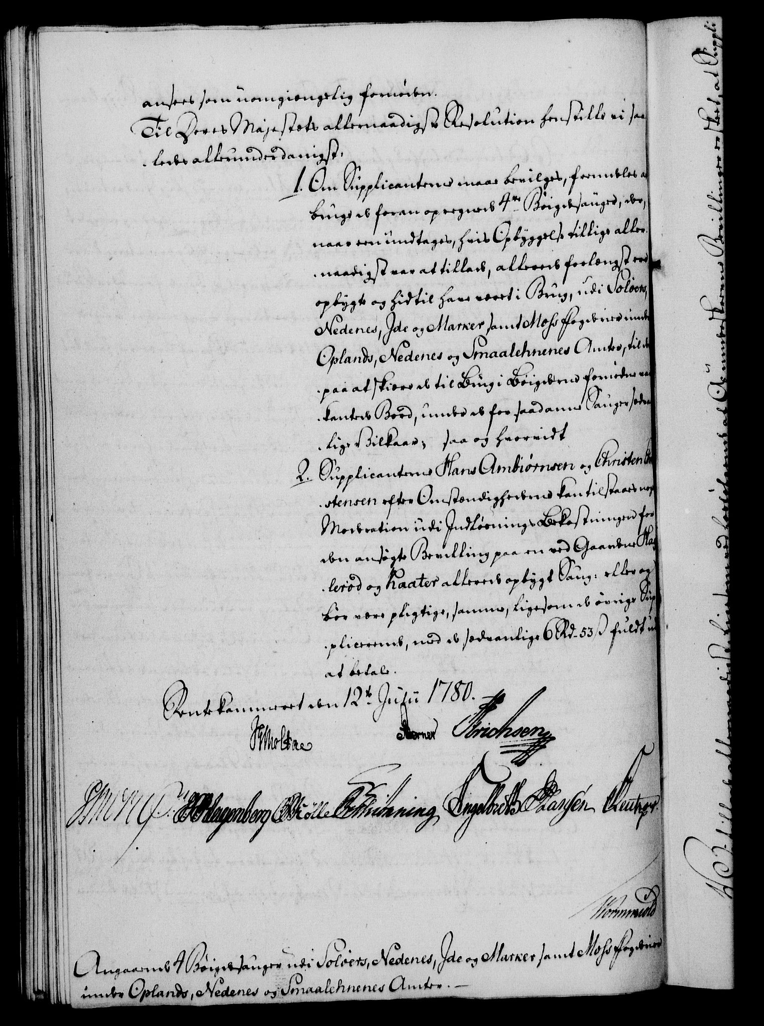 Rentekammeret, Kammerkanselliet, AV/RA-EA-3111/G/Gf/Gfa/L0062: Norsk relasjons- og resolusjonsprotokoll (merket RK 52.62), 1780, s. 387