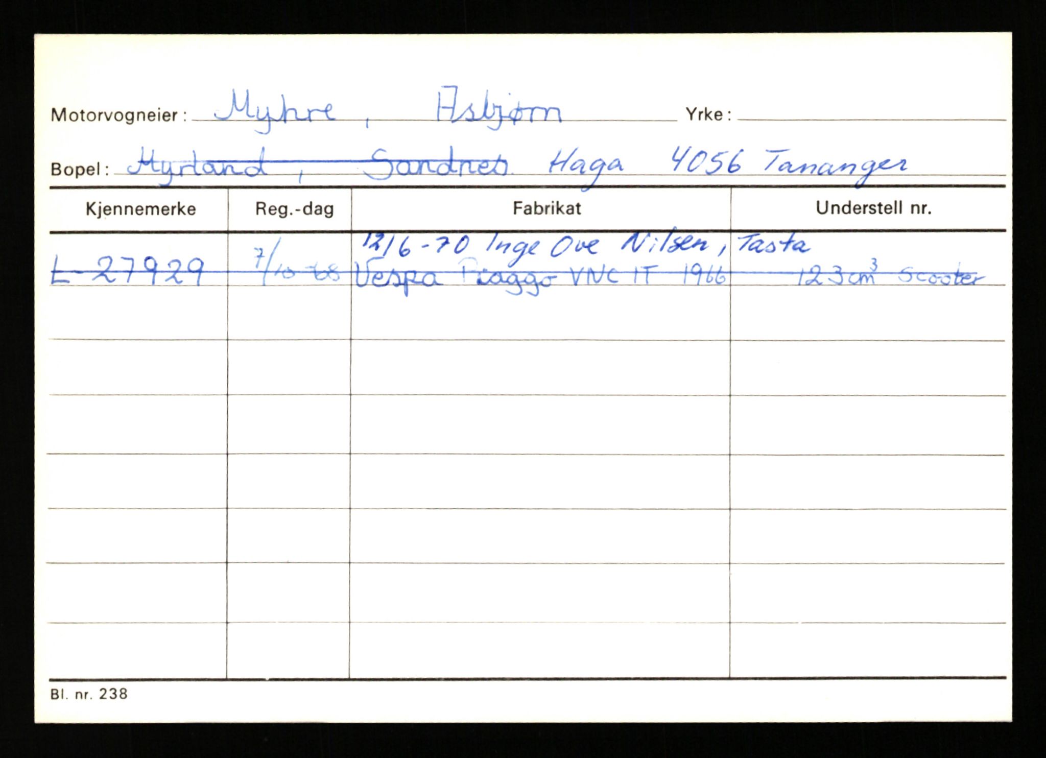 Stavanger trafikkstasjon, AV/SAST-A-101942/0/H/L0026: Myhre - Nilsen J., 1930-1971, s. 7