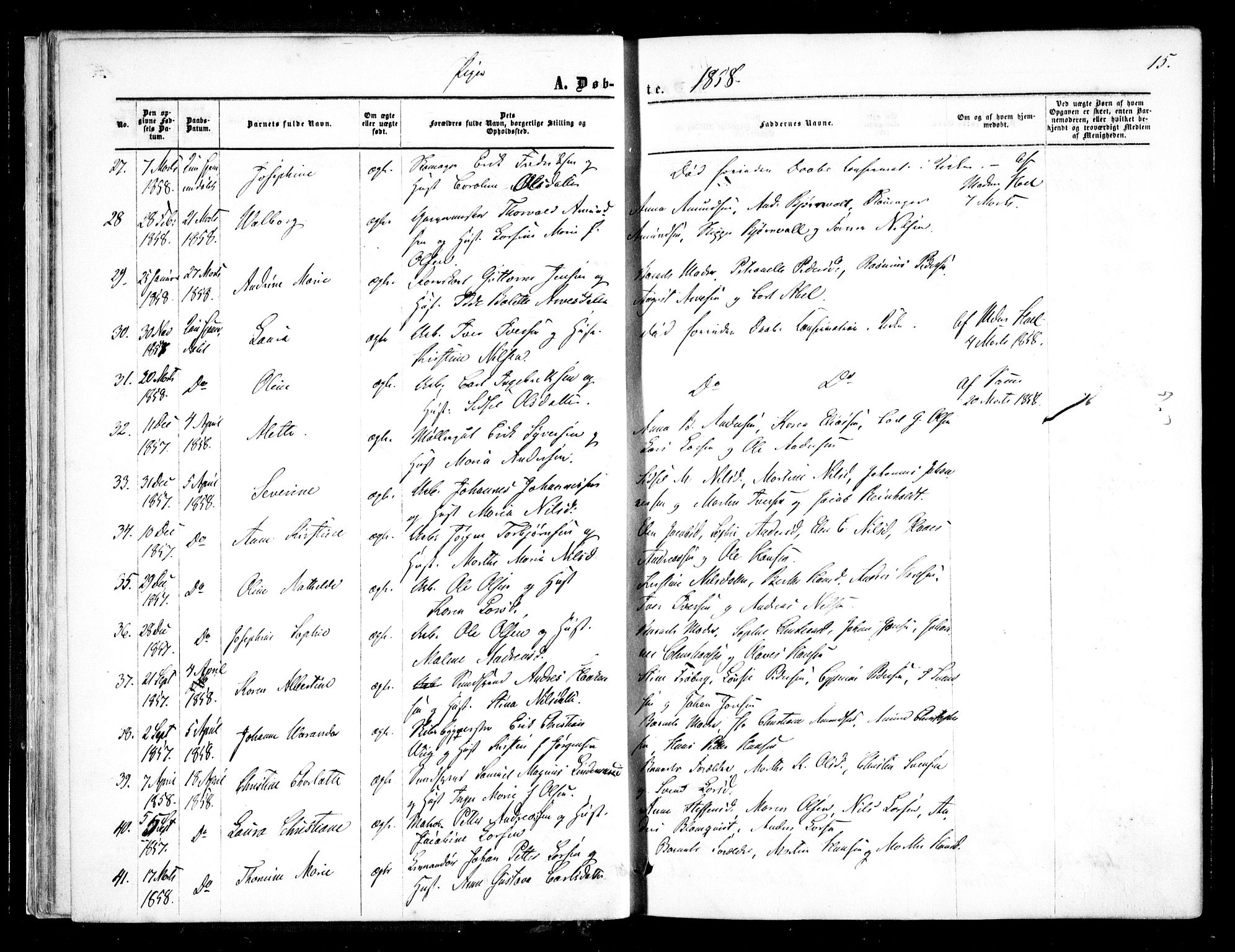 Halden prestekontor Kirkebøker, AV/SAO-A-10909/F/Fa/L0007: Ministerialbok nr. I 7, 1857-1865, s. 15