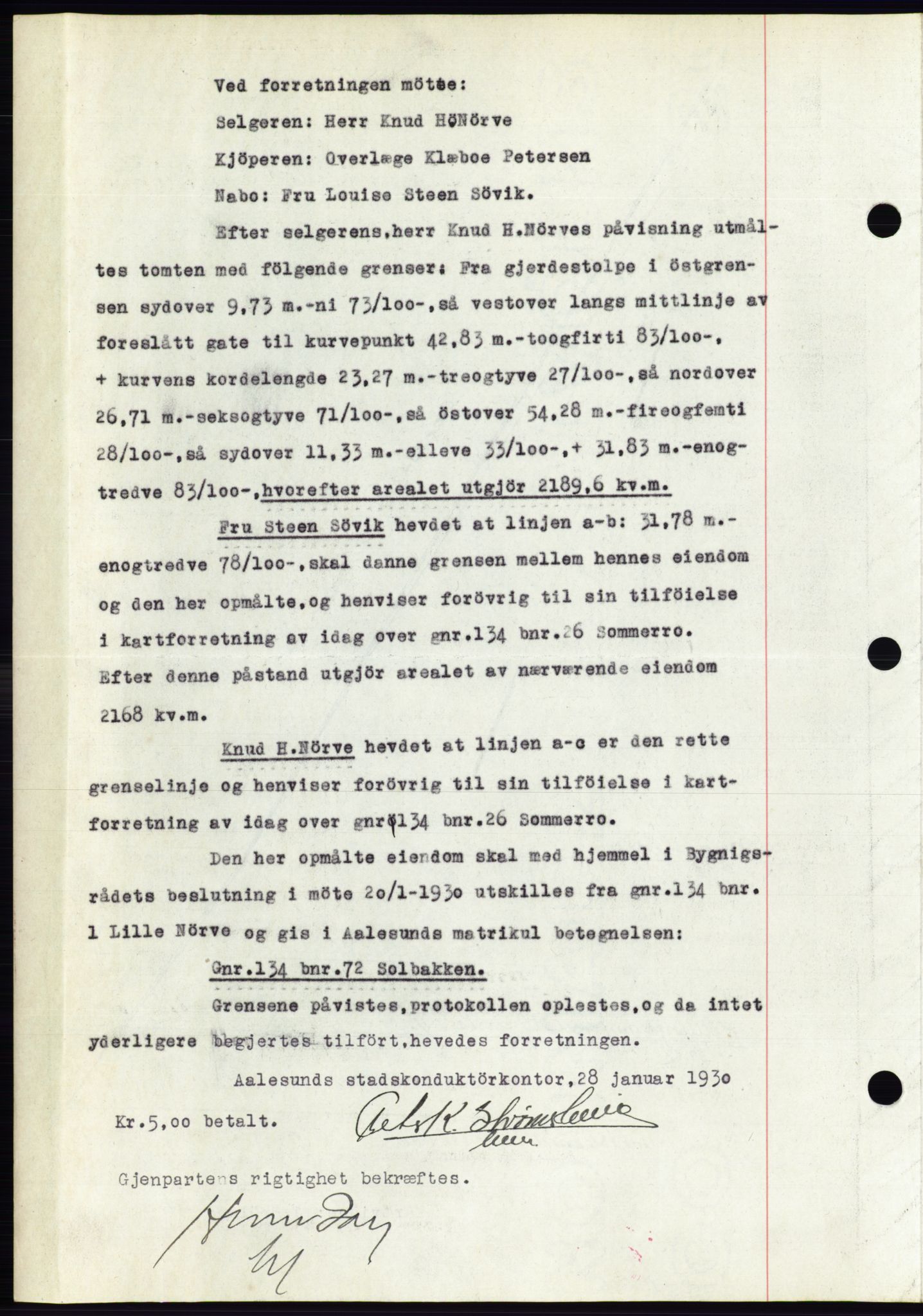 Ålesund byfogd, AV/SAT-A-4384: Pantebok nr. 26, 1930-1930, Tingl.dato: 21.02.1930