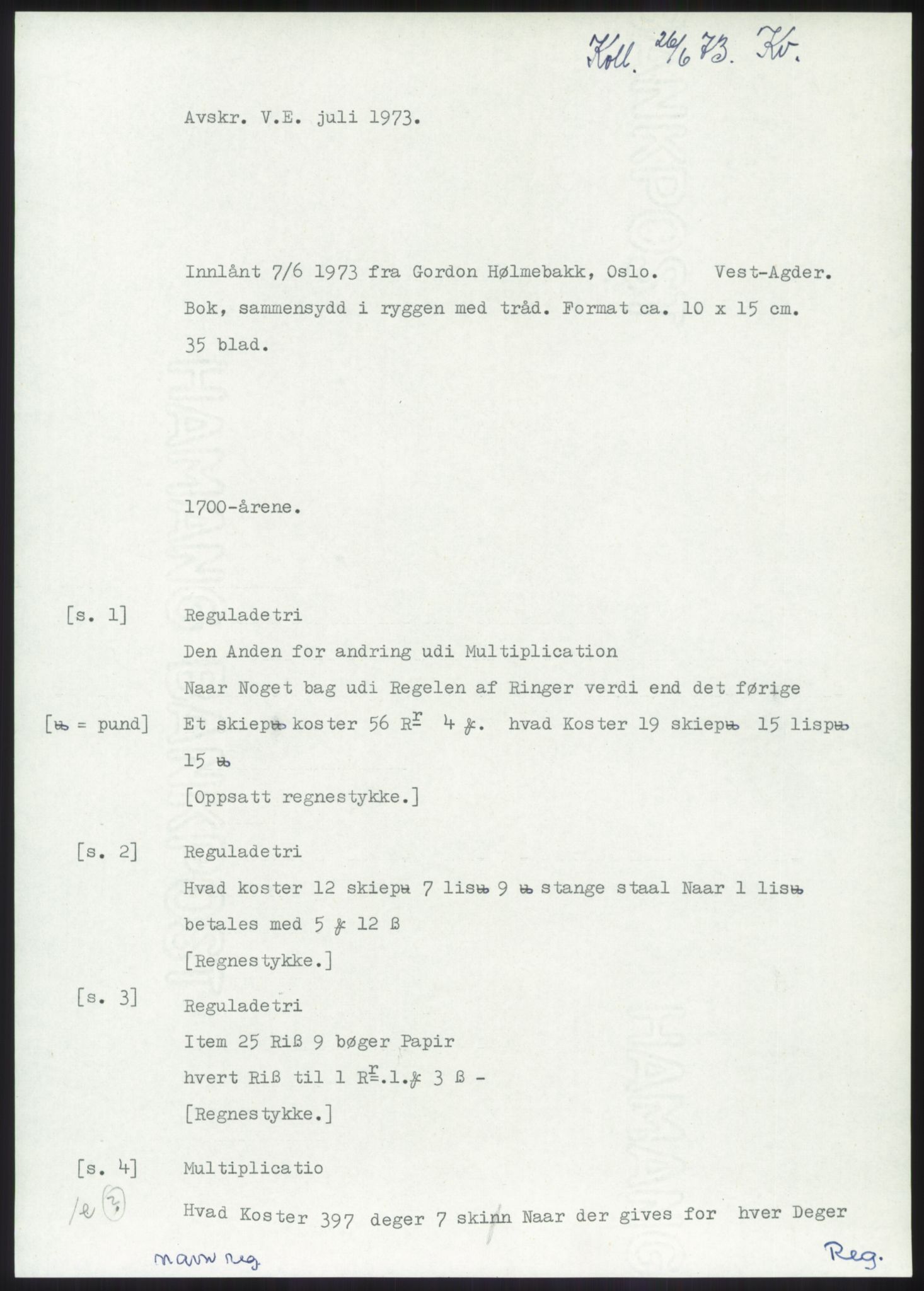 Samlinger til kildeutgivelse, Diplomavskriftsamlingen, RA/EA-4053/H/Ha, s. 1721