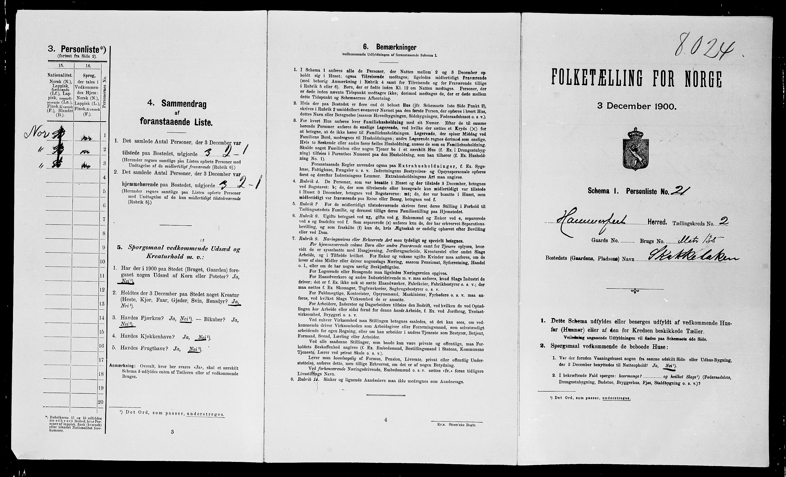 SATØ, Folketelling 1900 for 2016 Hammerfest herred, 1900, s. 160