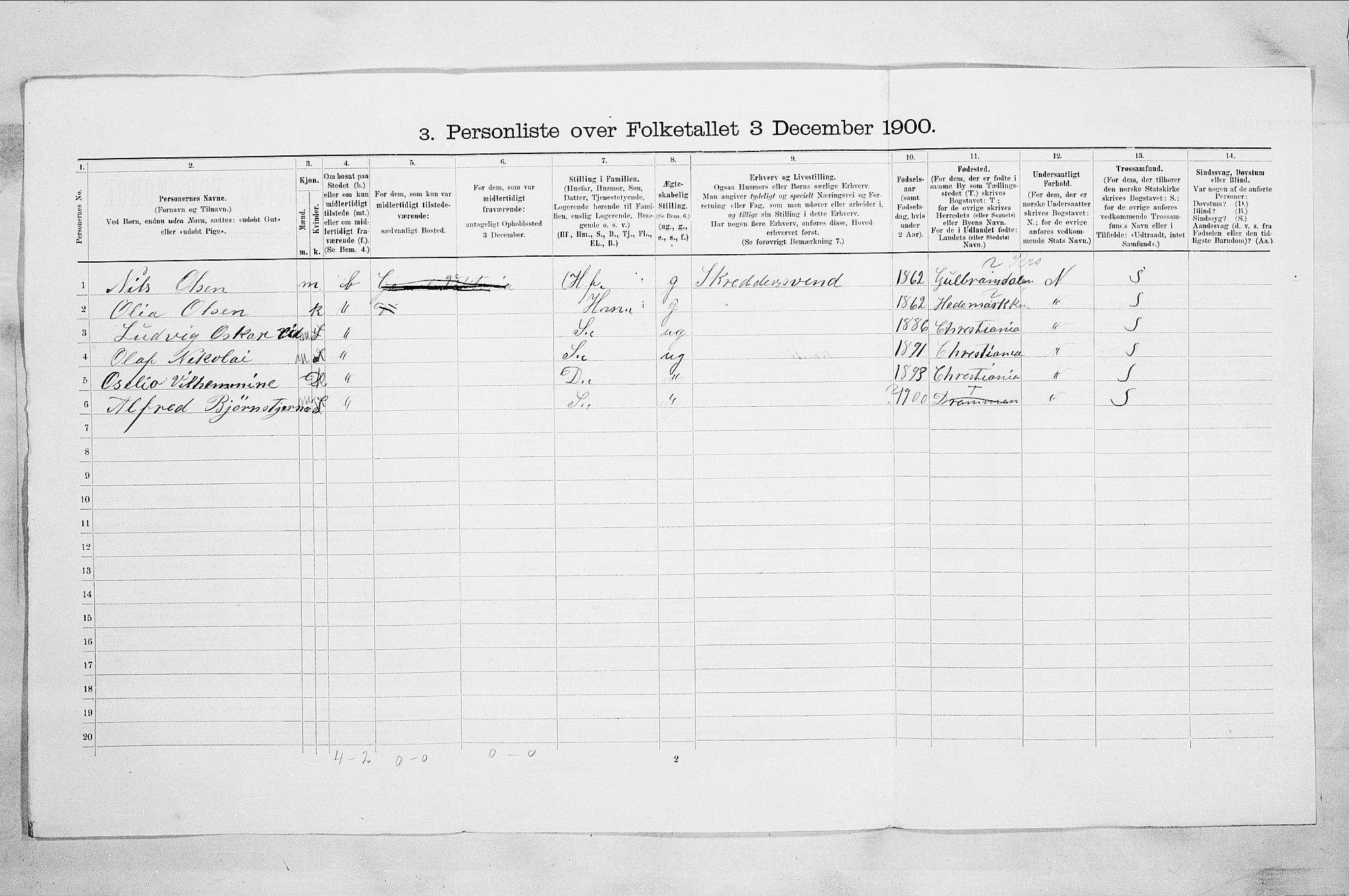 RA, Folketelling 1900 for 0602 Drammen kjøpstad, 1900, s. 1811